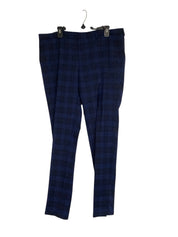 Hugo Boss Mens Slim fit 2 Piece Suit 42 R / 38 Waist Navy Blue Plaid Stretch