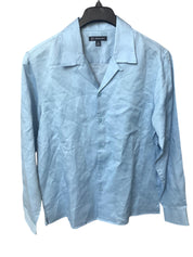 INC International Concepts Mens Linen Button Down Medium Blue Solid