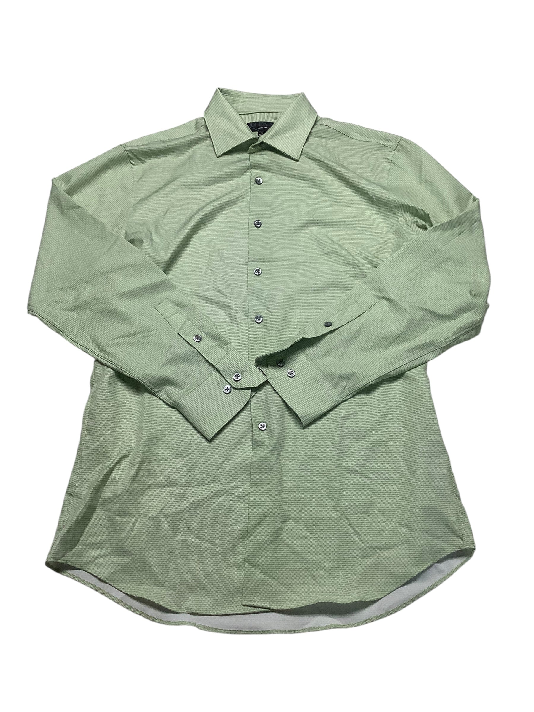 Alfani Mens Slim fit Dress Shirt Medium 15-15.5 32-33 Green