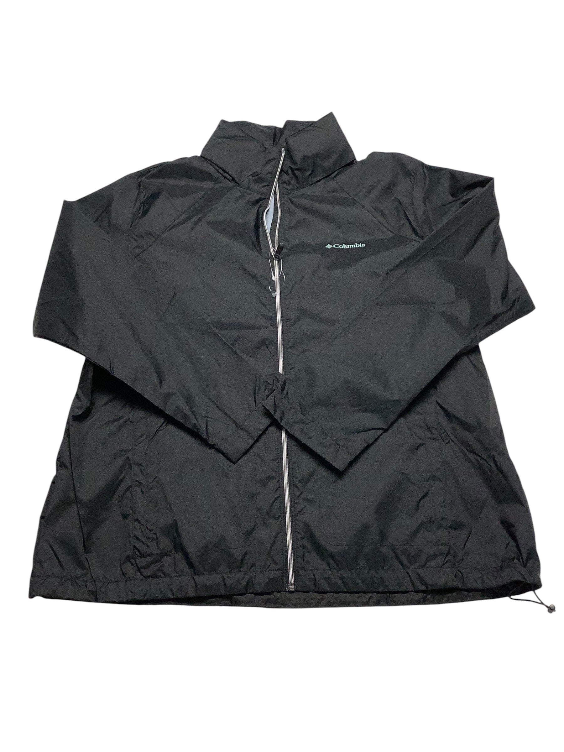 Columbia Womens Windbreaker Coat 2X Black Solid