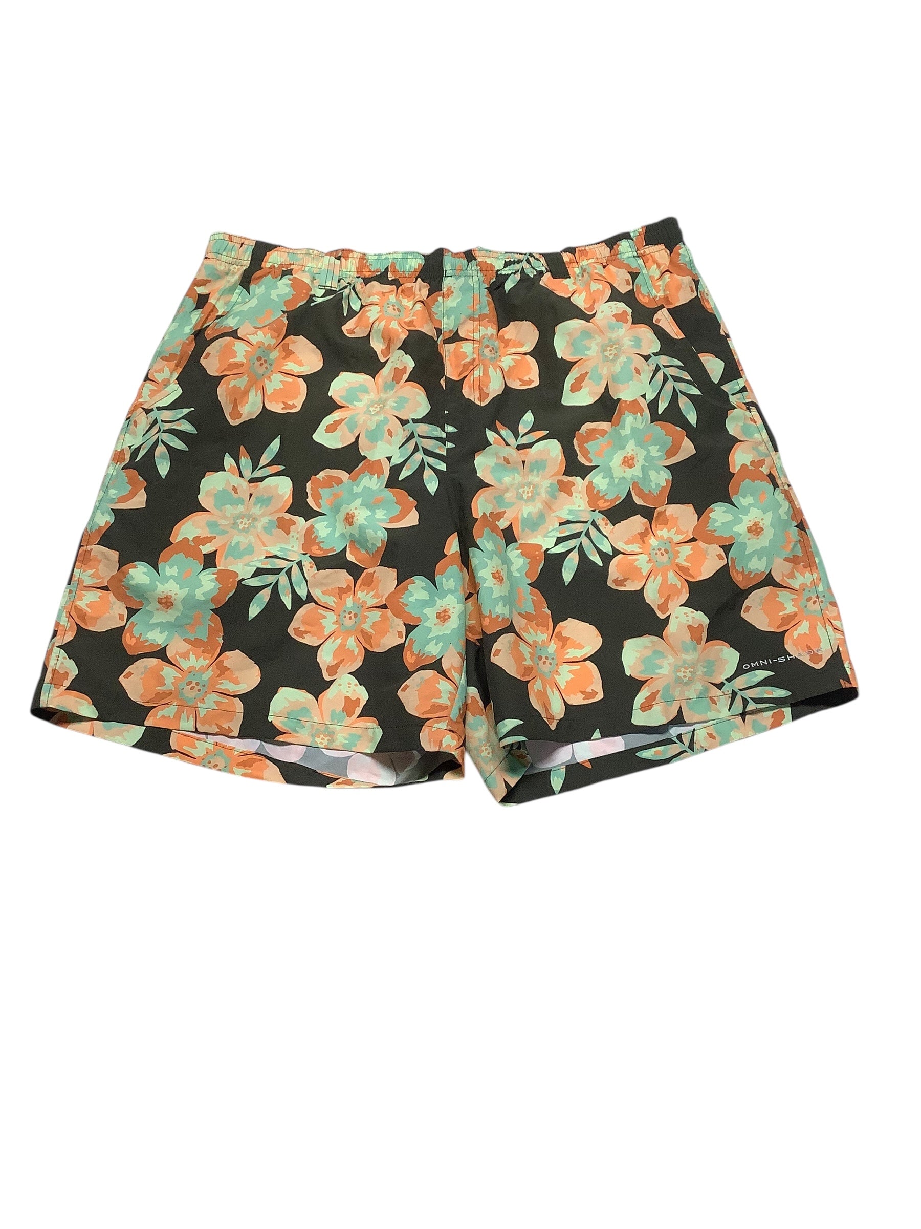 Columbia Mens  fit Swim Trunks Swimwear Large Green Floral