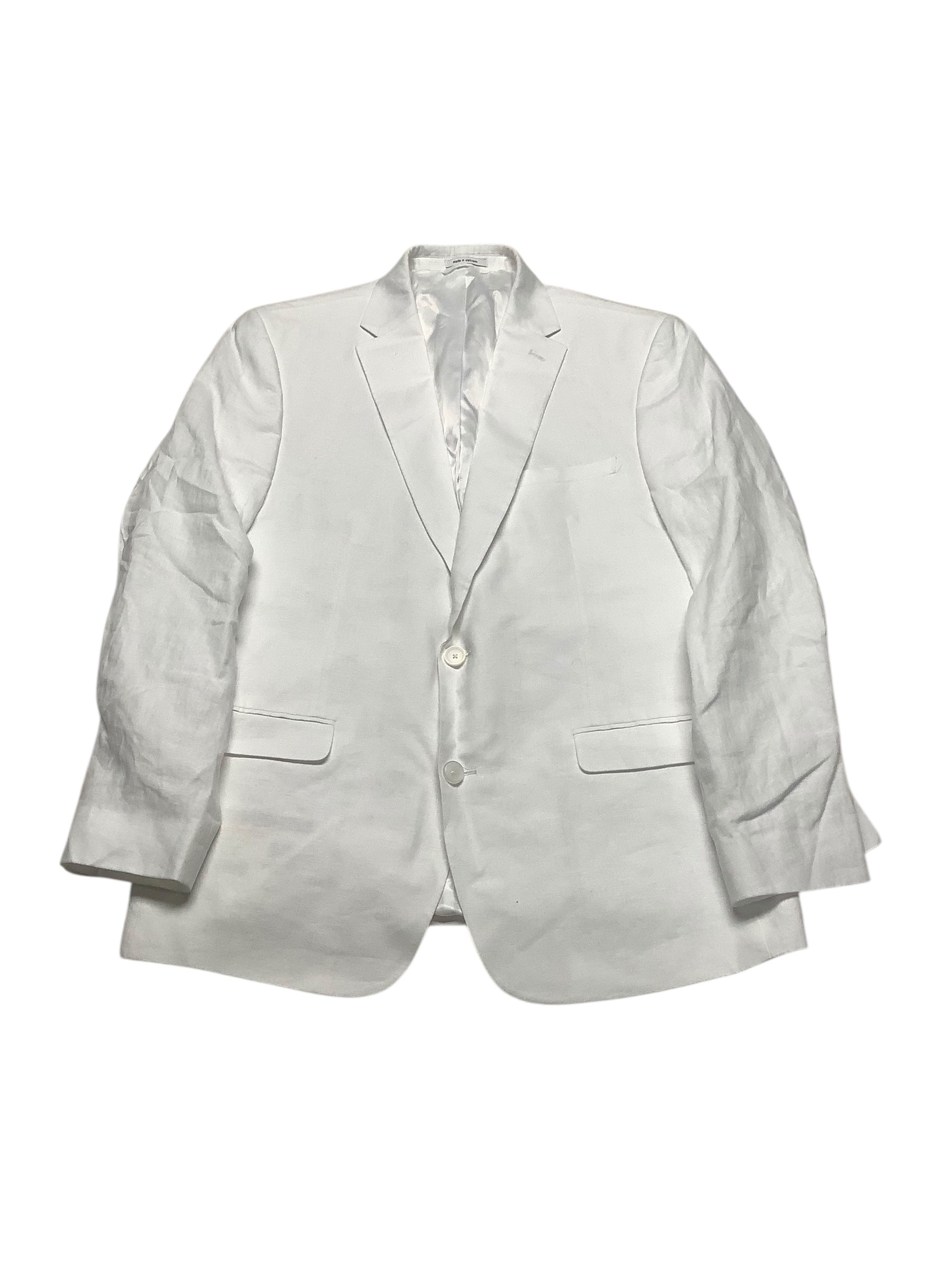 Bar III Mens Slim fit Sport Coat Blazer 44 R White Solid Linen