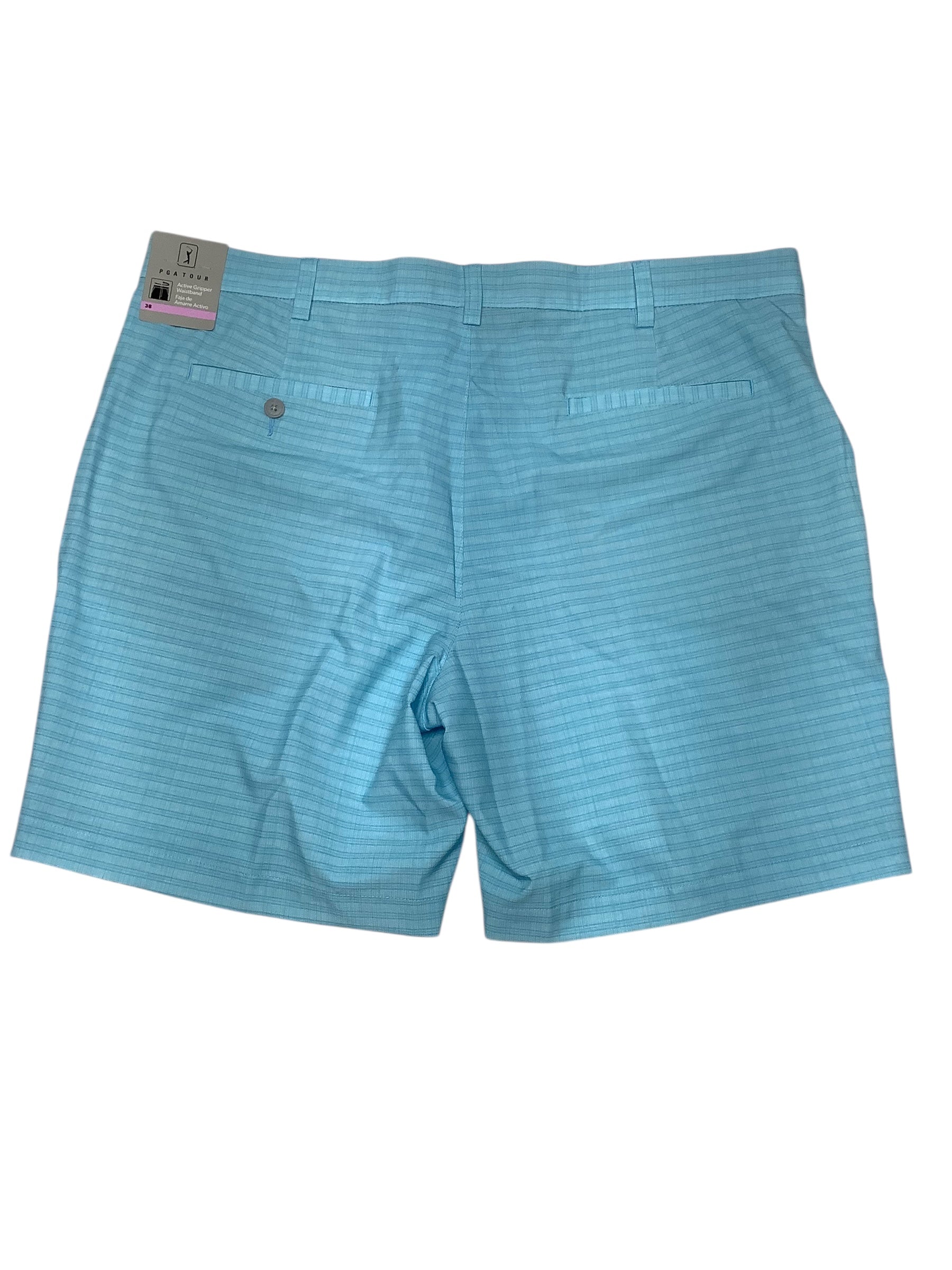 Pga Tour Mens Regular fit Golf Shorts 38 / 8 Blue Plaid