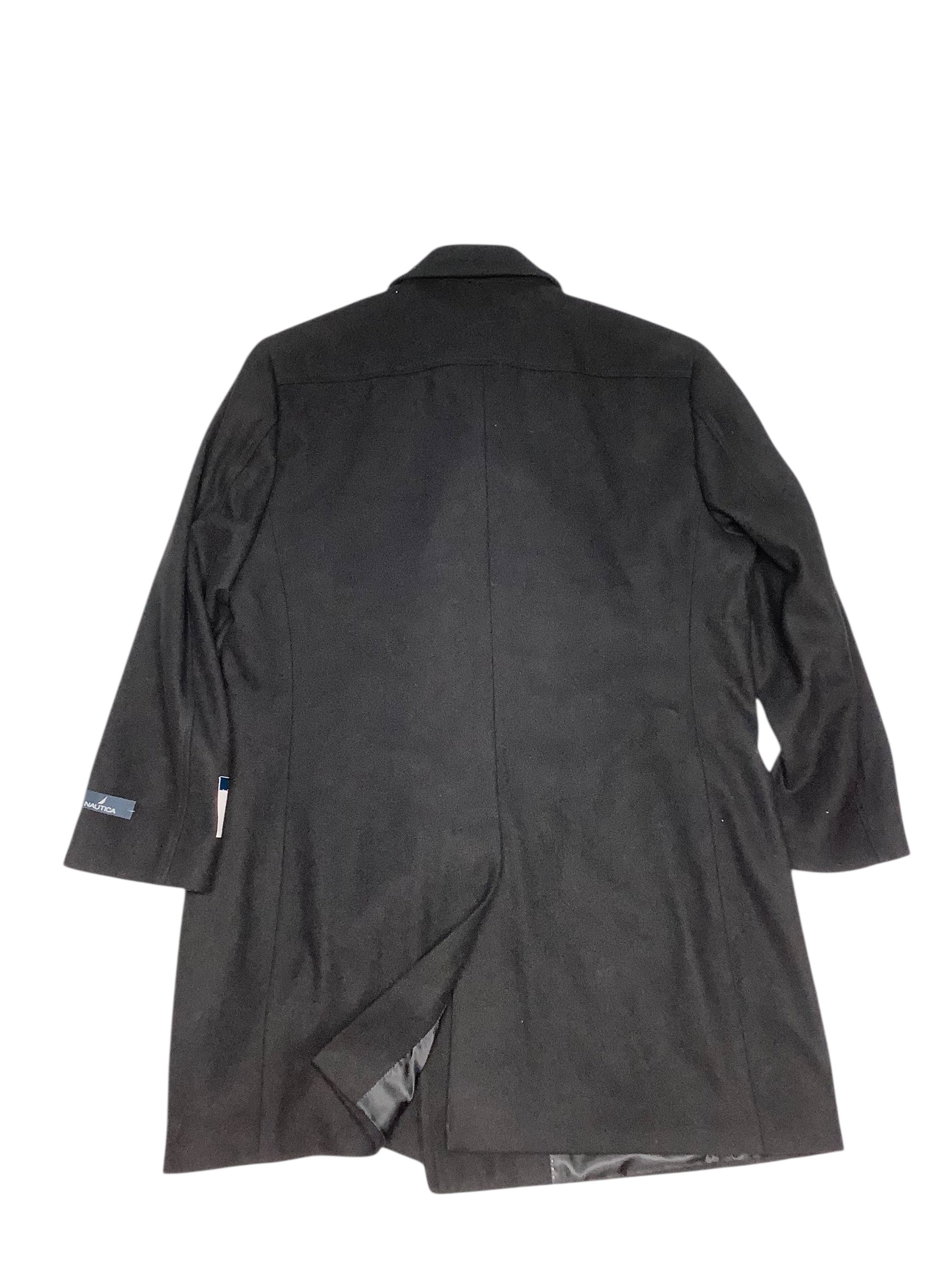 Nautica Mens Classic-Fit Double Breasted Wool Overcoat Coat 48 L Black