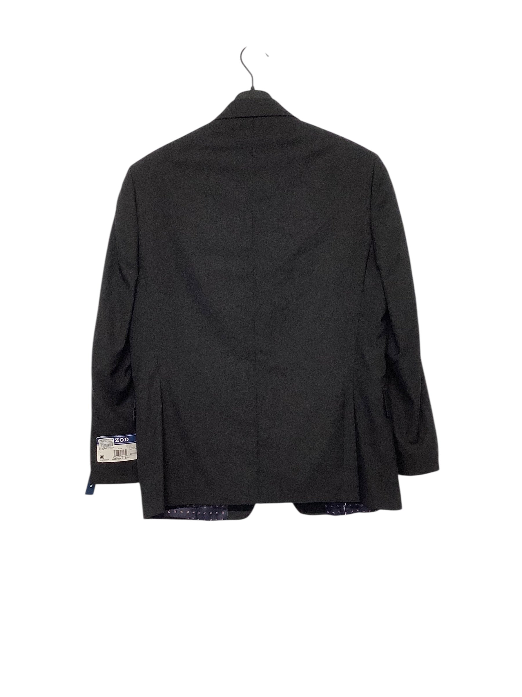Izod Mens Regular fit Suit Jacket Blazer 40 S Black Solid Stretch