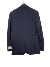 DKNY Mens Slim fit Suit Jacket Blazer 40 R Navy Blue Plaid Stretch