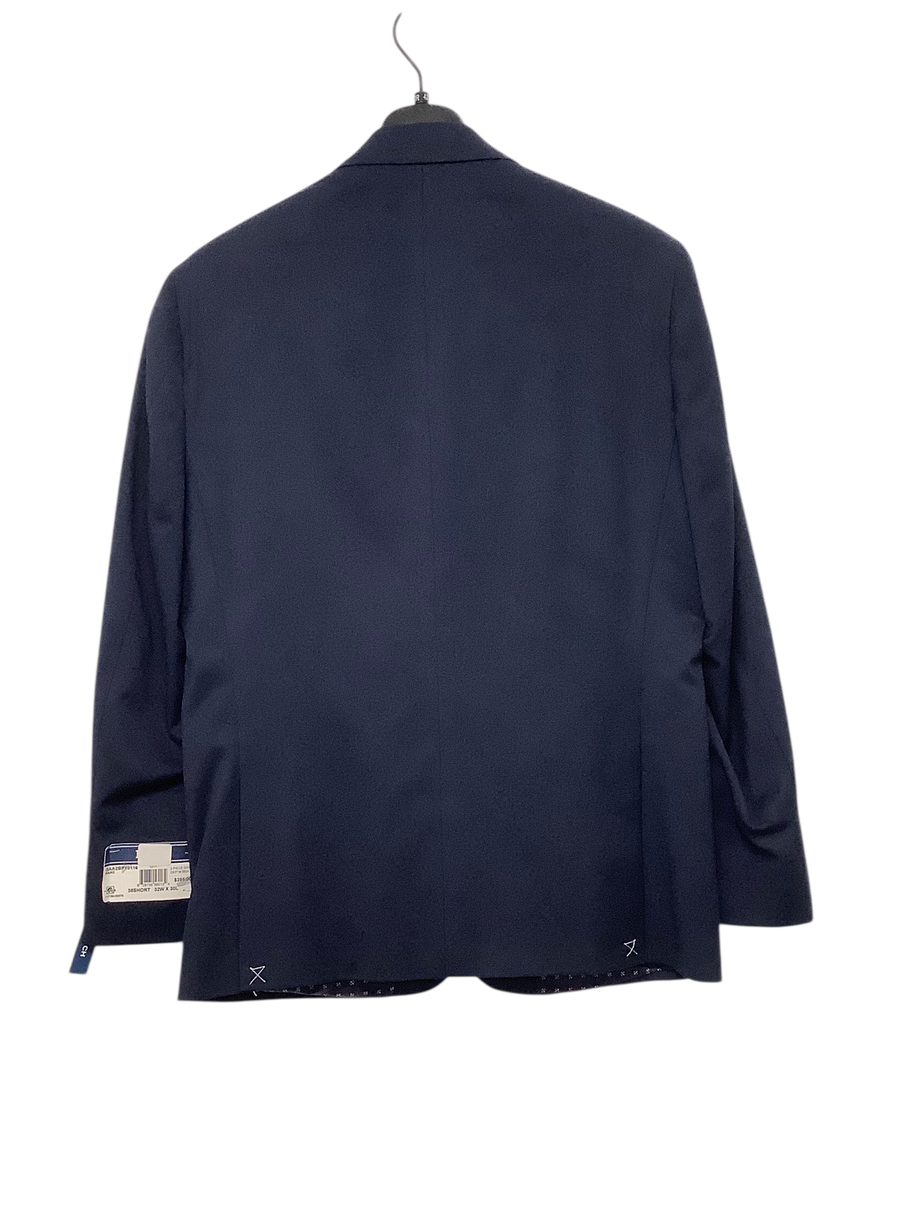 Izod Mens Regular fit Suit Jacket Blazer 38 S Navy Blue Solid Stretch