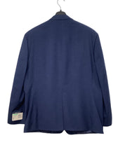 Club Room Mens Regular fit Suit Jacket Blazer 46 R Navy Blue Check Stretch