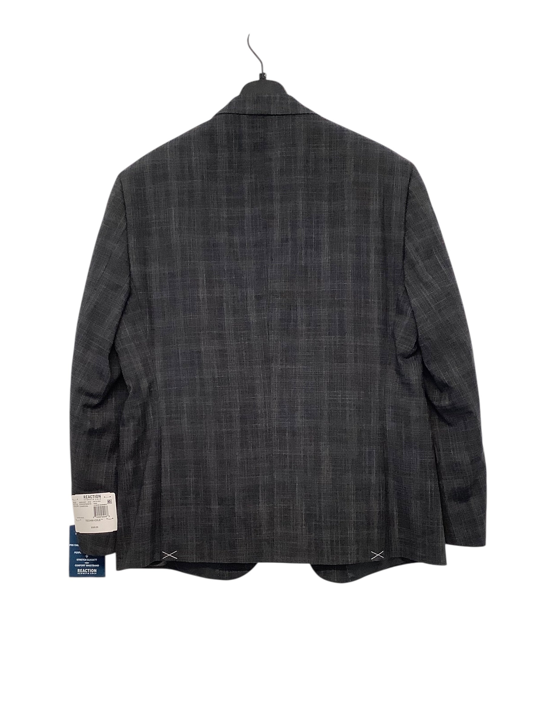Kenneth Cole Reaction Mens Slim fit Suit Jacket Blazer 44 S Grey Plaid Stretch