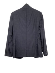 Theory Mens Wellar Slim fit Sport Coat Blazer 36 S Navy Blue Plaid Stretch