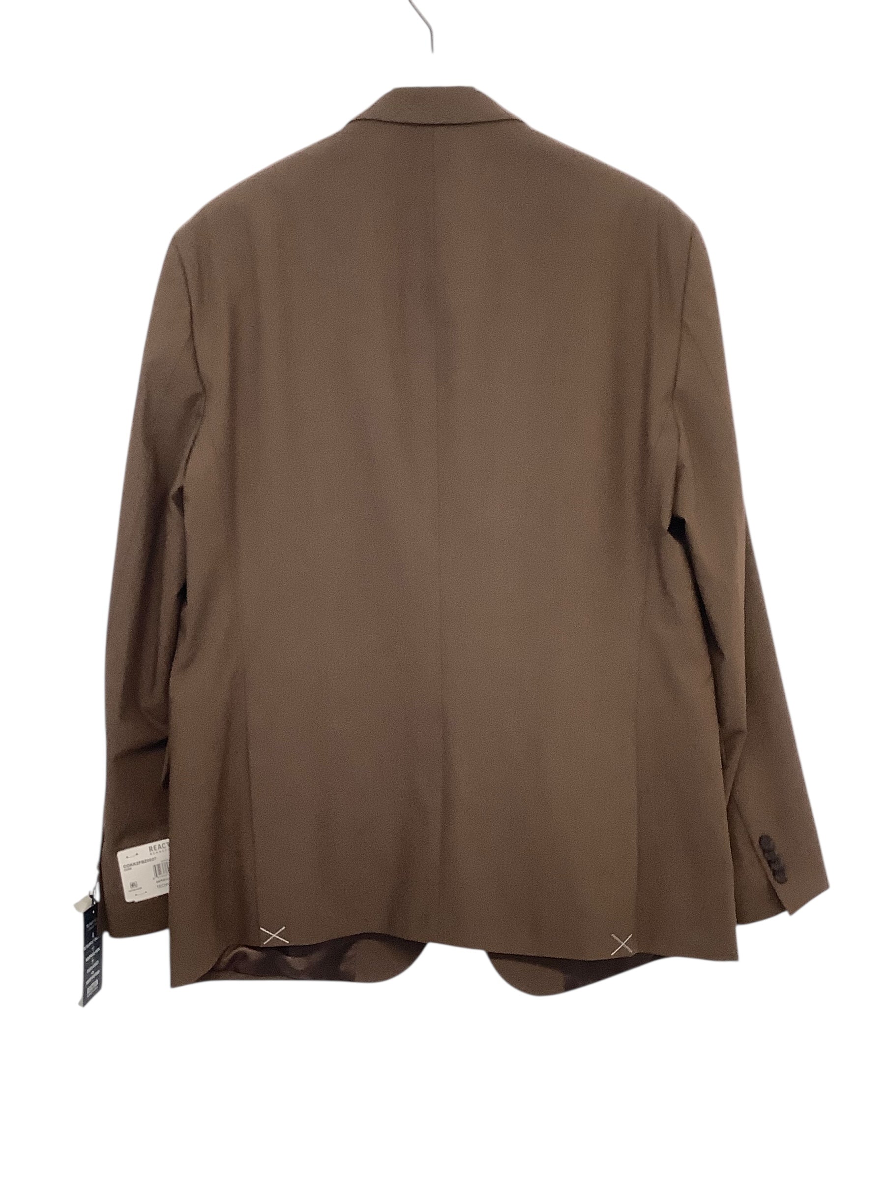 Kenneth Cole Reaction Mens Slim fit Suit Jacket Blazer 46 R Brown Solid Stretch