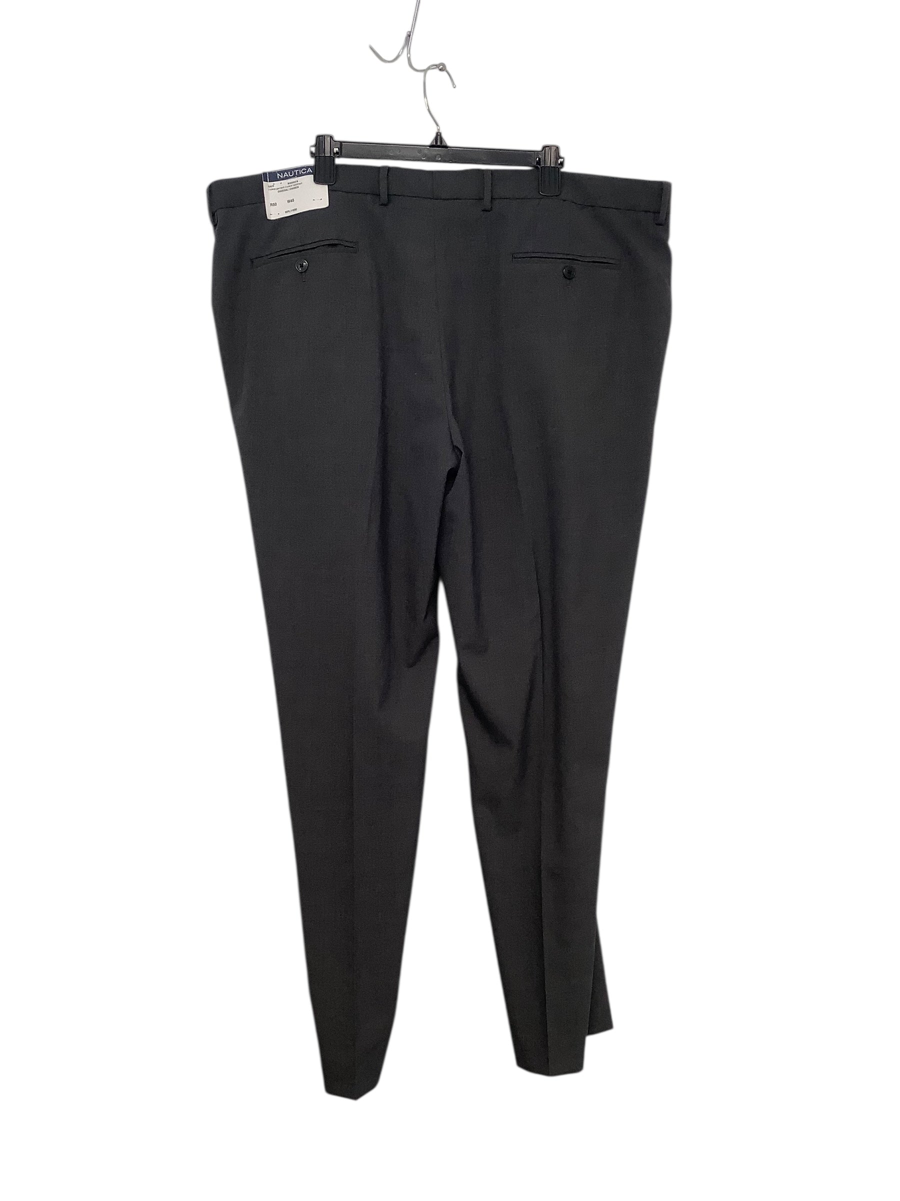 Nautica Mens Modern fit Suit Dress Pants 45 X 32 Charcoal Grey Solid Stretch