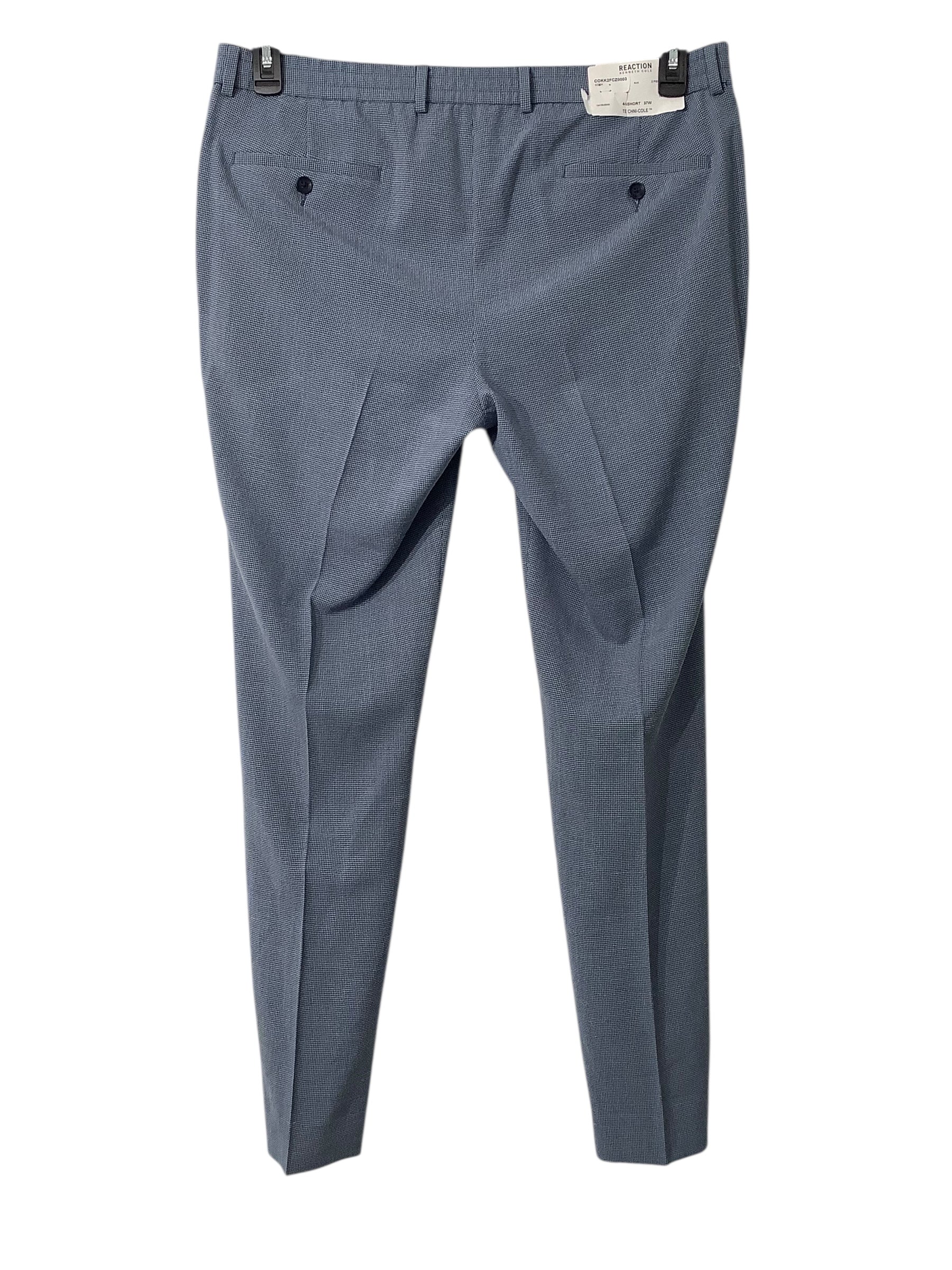 Kenneth Cole Reaction Mens Slim fit Suit Dress Pants 37 / 32 Blue Check Stretch