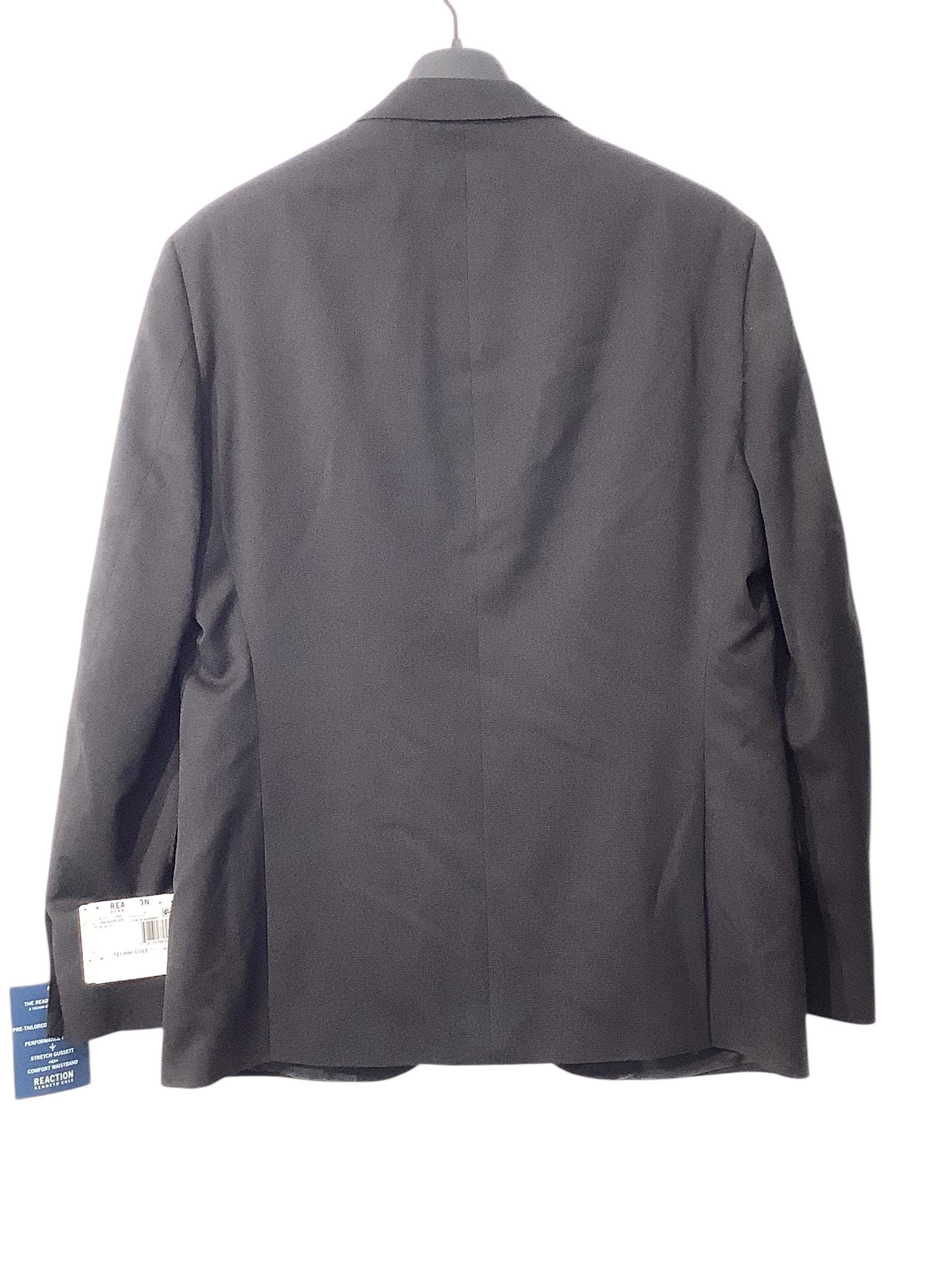 Kenneth Cole Reaction Mens Slim Tuxedo Jacket Blazer 40 R Black Solid Stretch