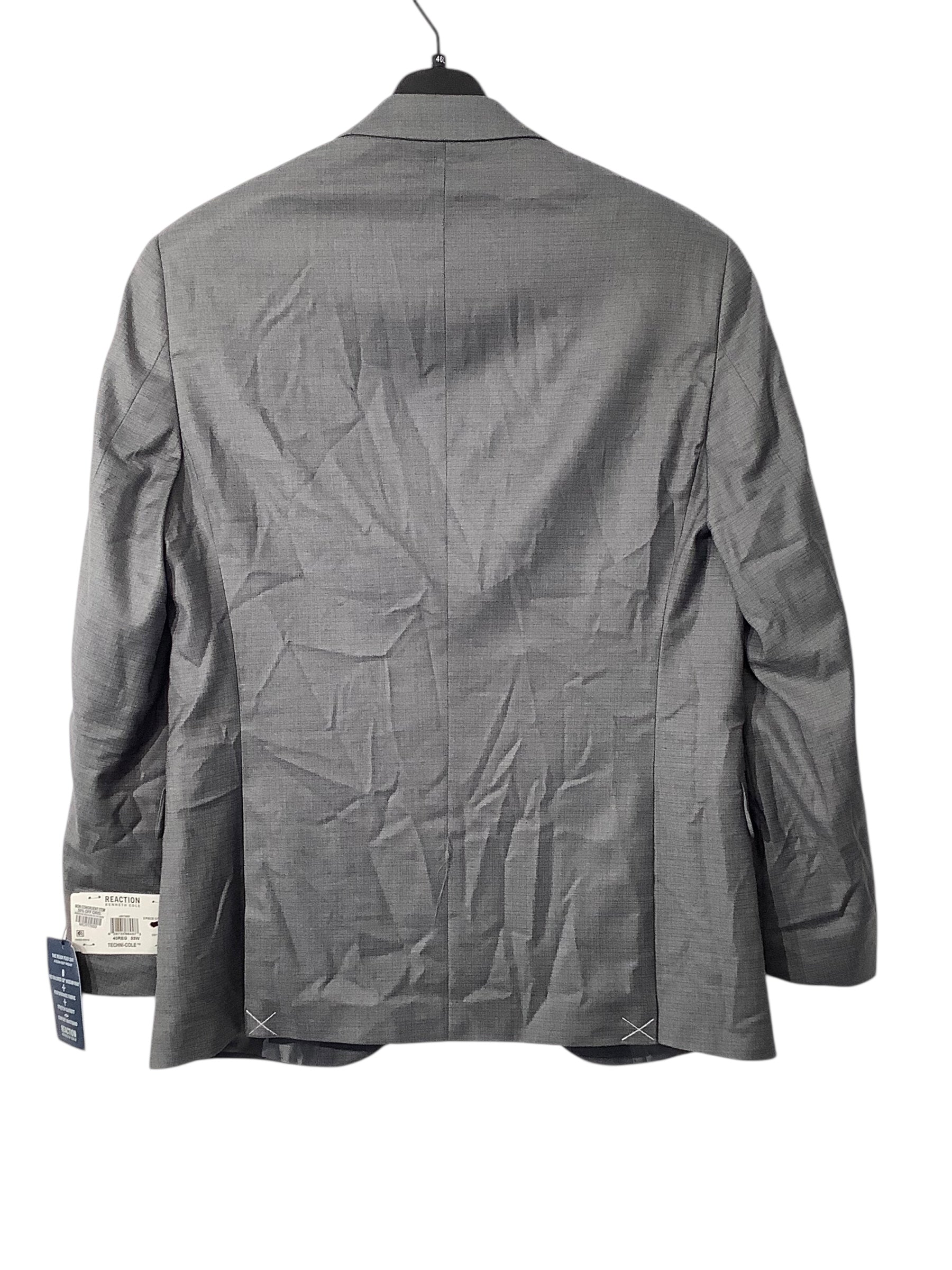 Kenneth Cole Reaction Mens Slim fit Suit Jacket Blazer 40 R Grey Stretch