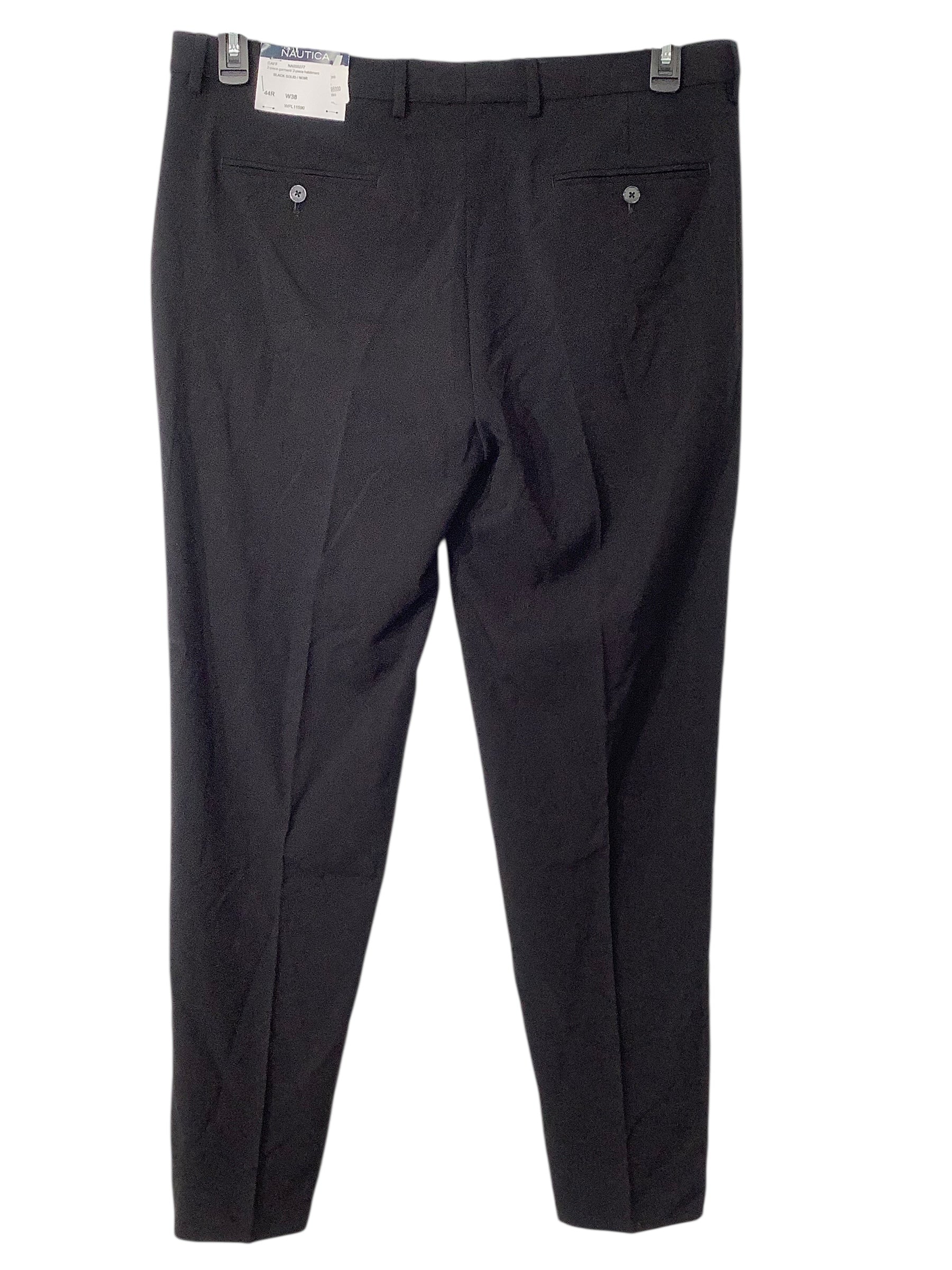 Nautica Mens Modern fit Suit Dress Pants 38 / 32 Black Solid Stretch