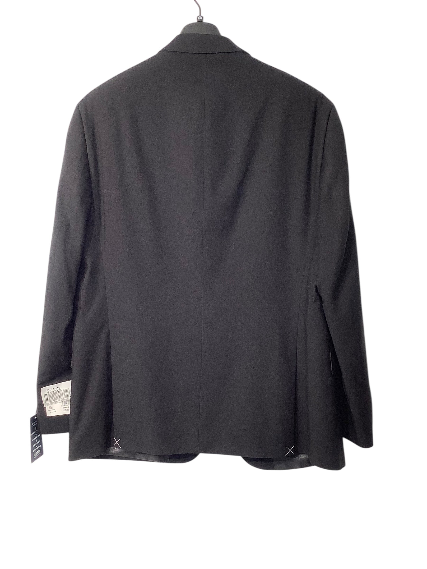 Kenneth Cole Reaction Mens Slim fit Suit Jacket Blazer 44 R Black Solid Stretch