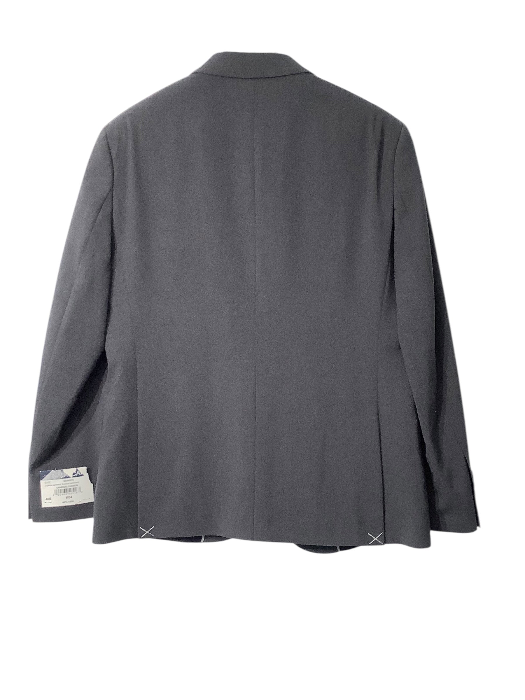 Nautica Mens Modern fit Suit Jacket Blazer 40 S Charcoal Grey Solid Stretch