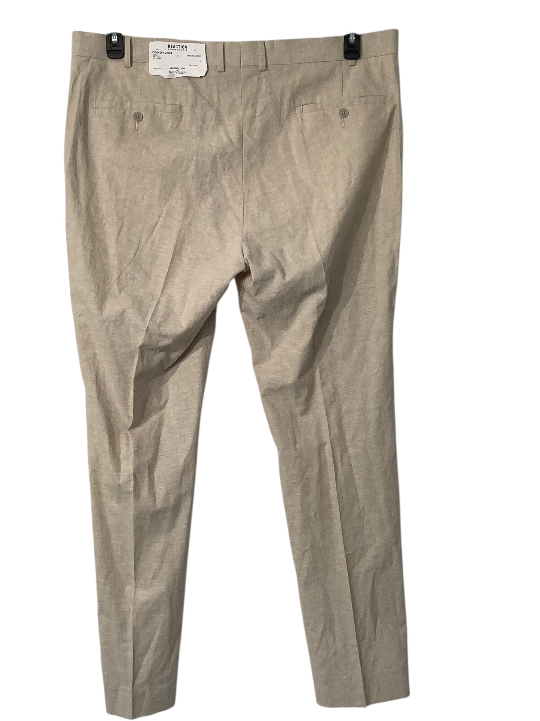 Kenneth Cole Reaction Mens Modern fit Linen Suit Dress Pants 40 / 32 Beige Tan