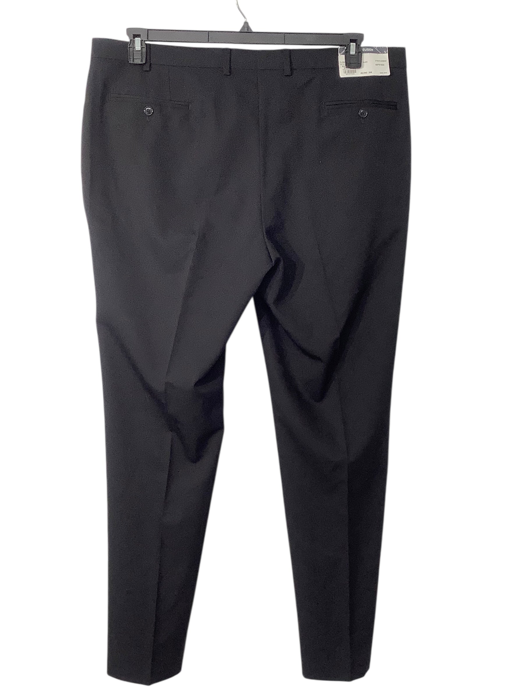 Van Heusen Mens Modern fit Suit Dress Pants 39 / 34 Black Solid Stretch