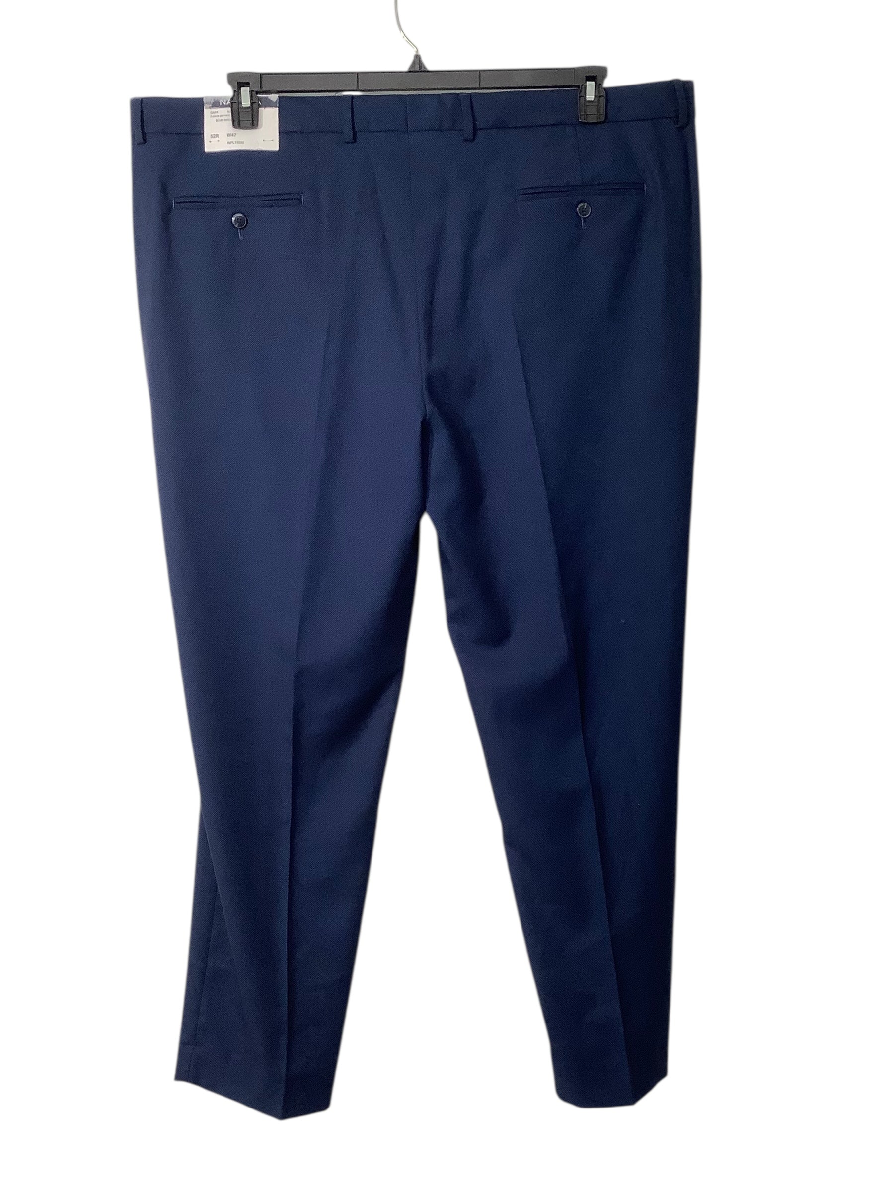Nautica Mens Modern fit Suit Dress Pants 47 / 32 Blue Birdseye Stretch