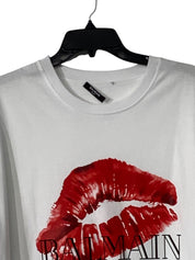 Balmain Paris Mens Regular fit Short Sleeve T-Shirt Shirt Medium White
