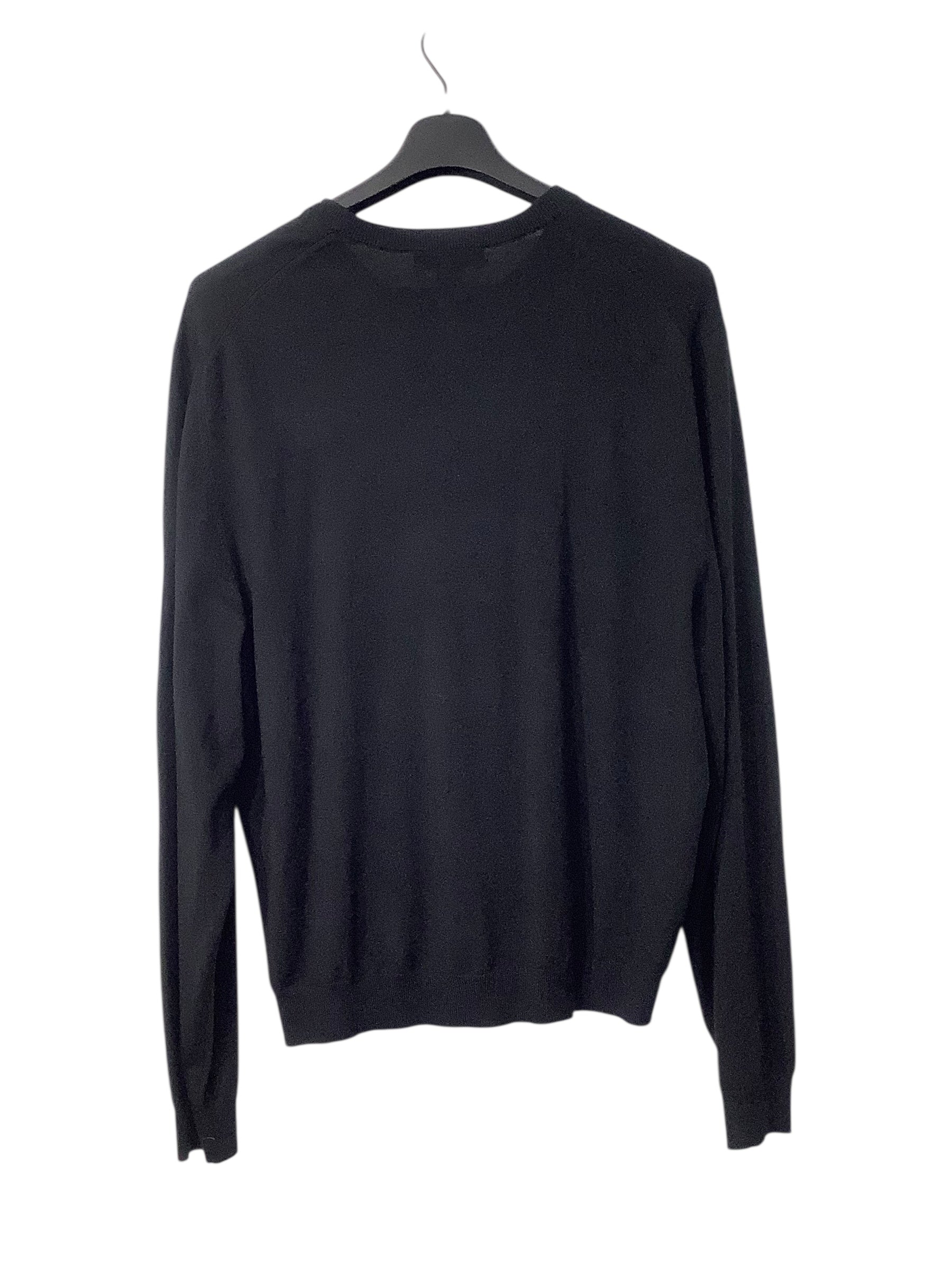 Mens Store Mens Regular fit Crew Neck Sweater XXL Black Merino Wool Solid