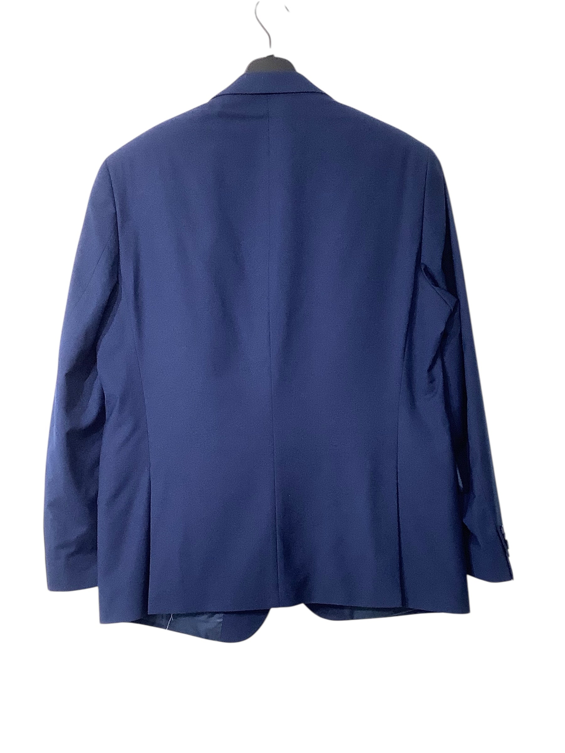 Kenneth Cole Reaction Mens Slim fit Suit Jacket Blazer 44 R Blue Solid Stretch