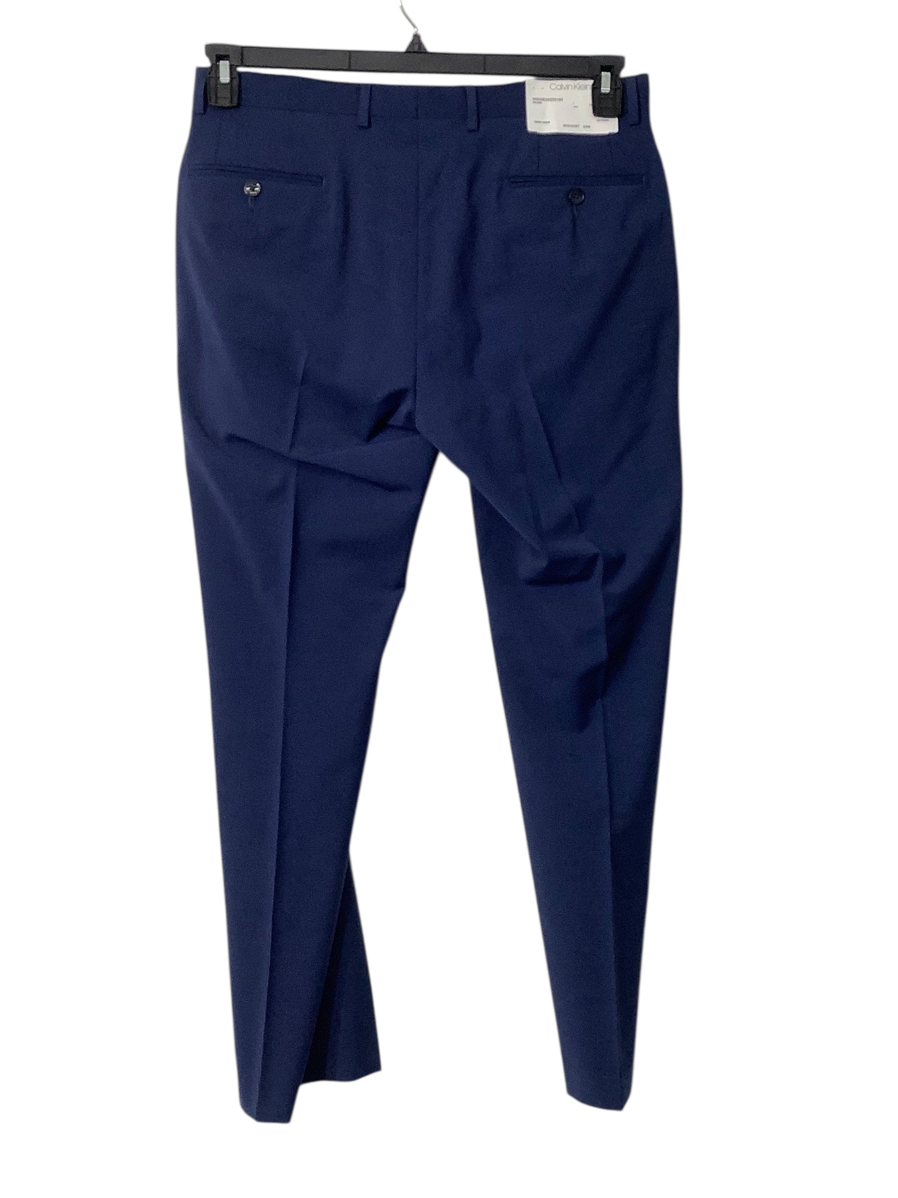 Calvin Klein Mens Slim fit Suit Pants Pants 33 / 30 Blue Solid MGWE25ZZ0182