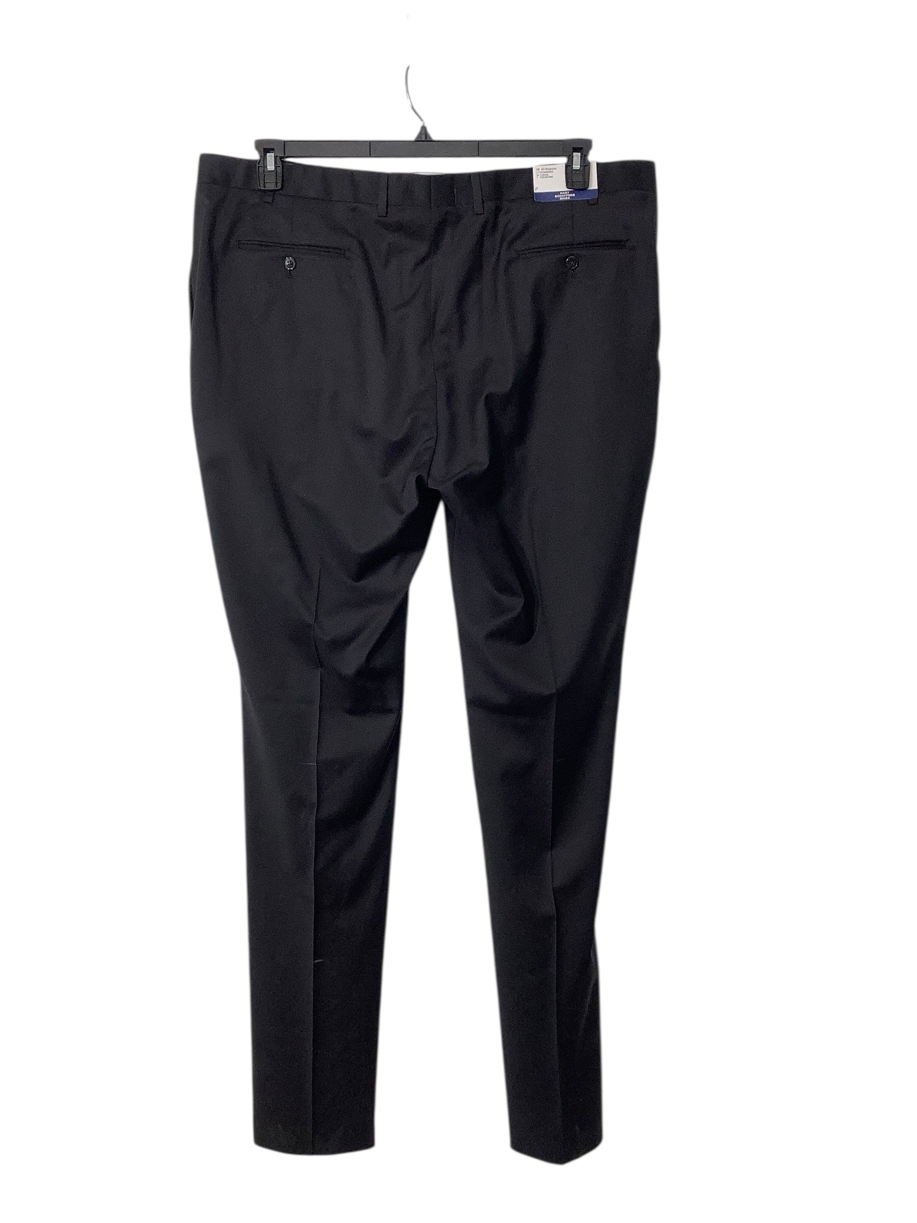 Hart Schaffner Marx Mens Regular fit Suit Pants Pants Size 43 Black Solid