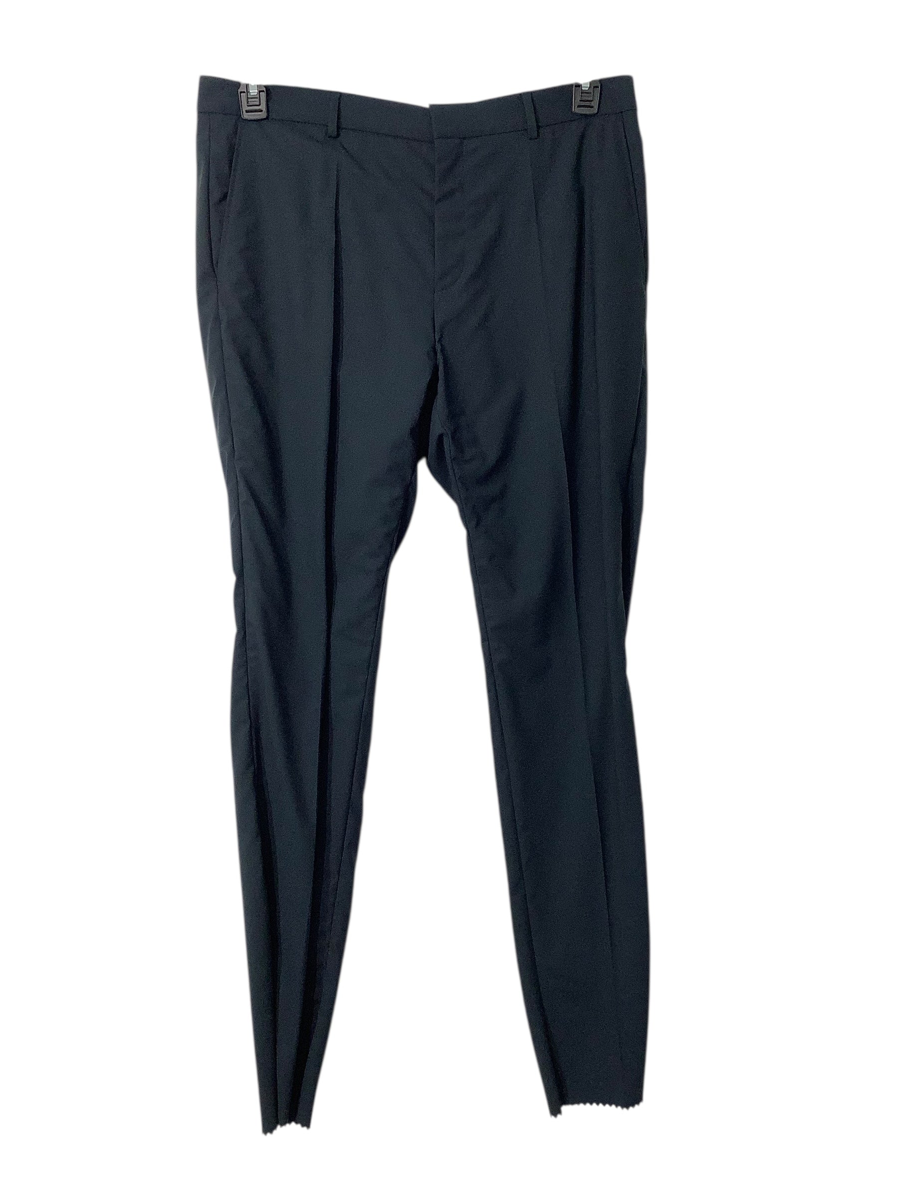 Hugo Boss Mens Slim fit Suit Dress Pants 38 Charcoal Grey Solid Stretch