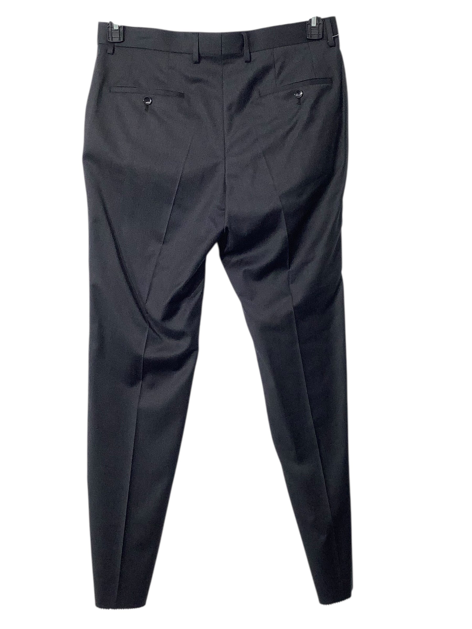 Hugo Boss Mens Slim fit Suit Dress Pants 34 Charcoal Grey Solid Stretch