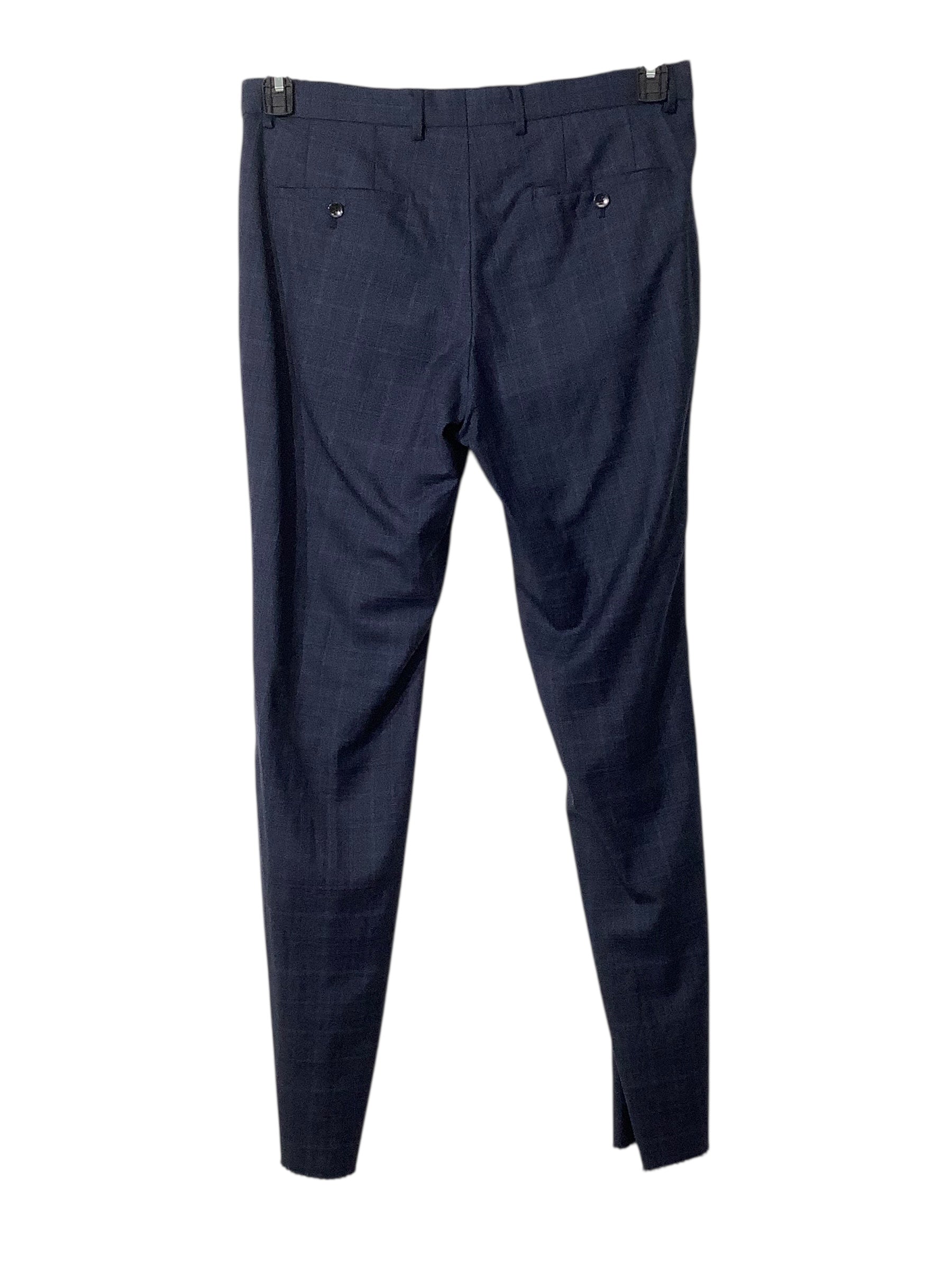 Hugo Boss Mens Modern fit Suit Dress Pants 34 Waist Blue Plaid Stretch