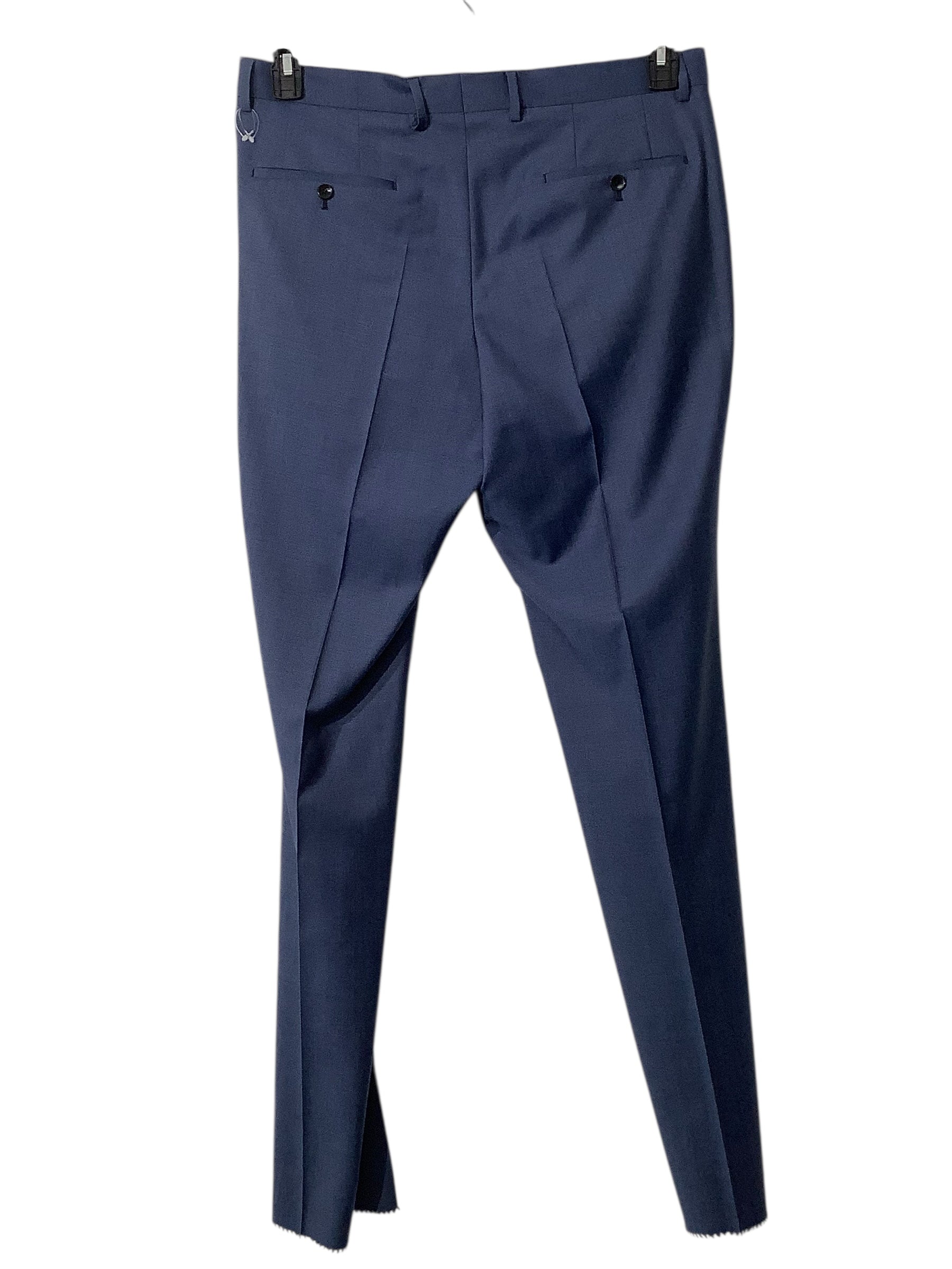 Hugo Boss Mens Slim fit Suit Dress Pants 36 Waist Blue Solid Stretch