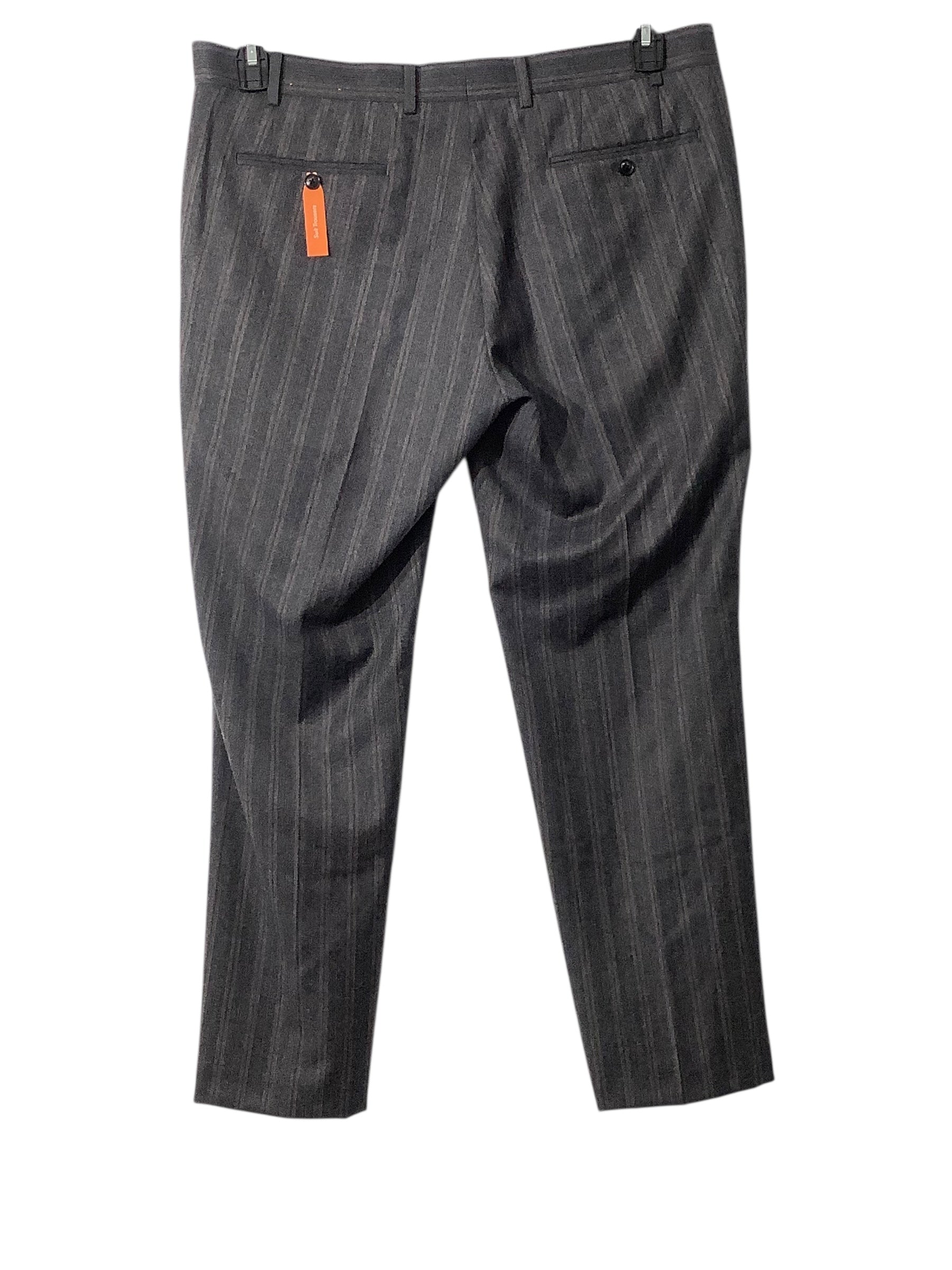 Tallia Mens Modern fit Dress Pants 38 / 30 Grey Striped Stretch