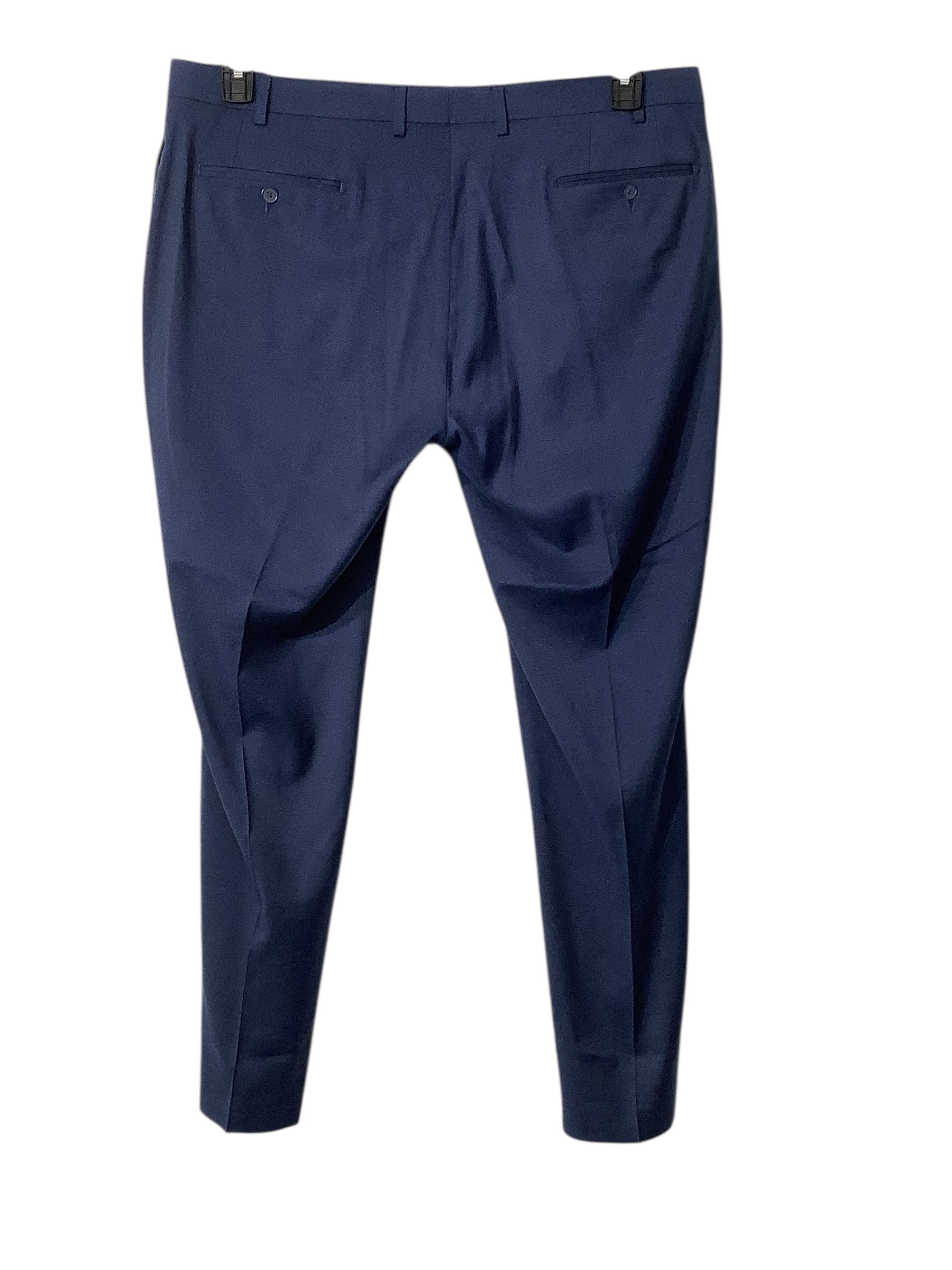 Calvin Klein Mens Slim fit Dress Pants 40 / 30 Blue Solid Stretch