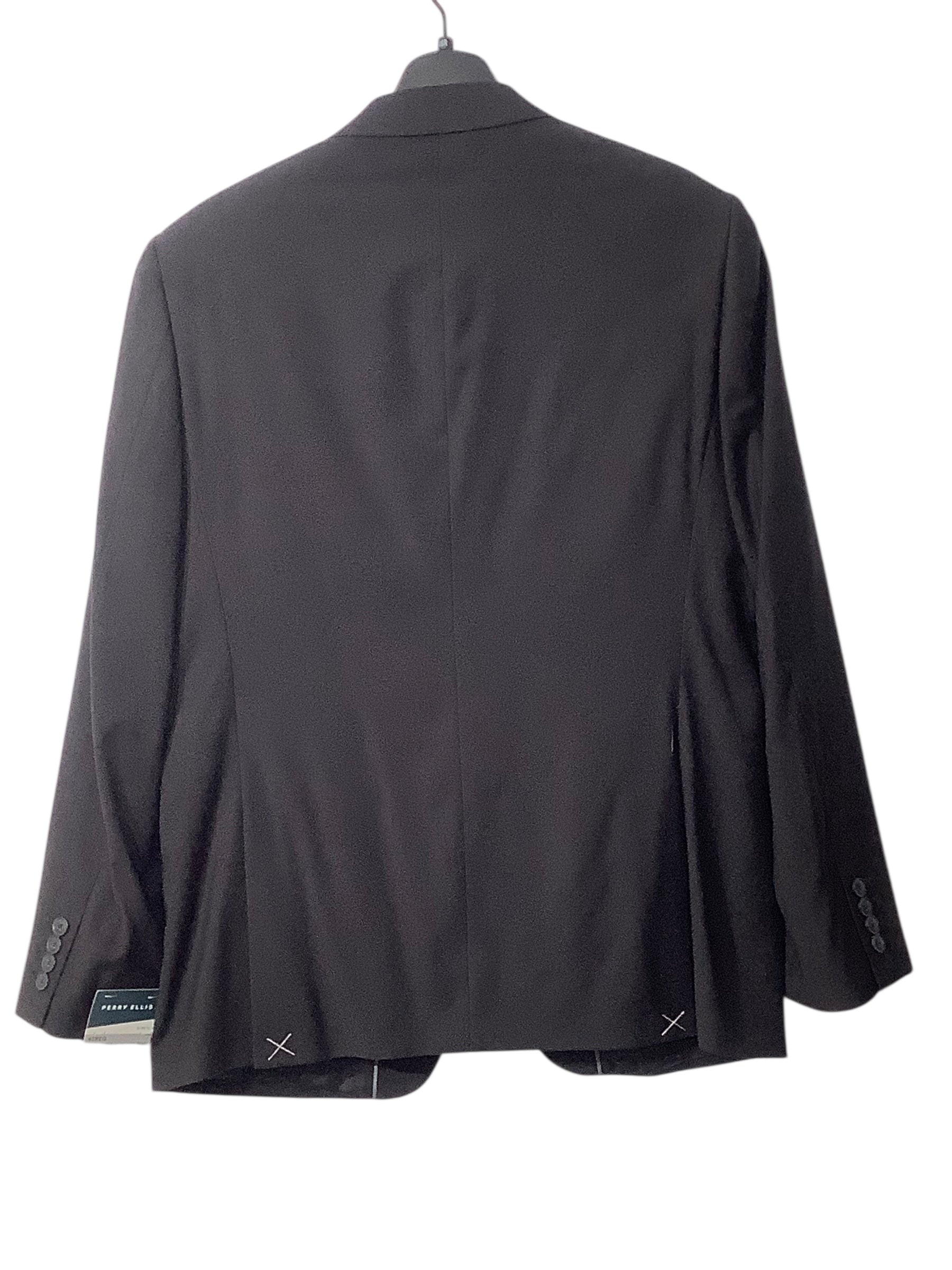 Perry Ellis Mens Slim fit Suit Jacket Blazer 42 R Black Solid Stretch