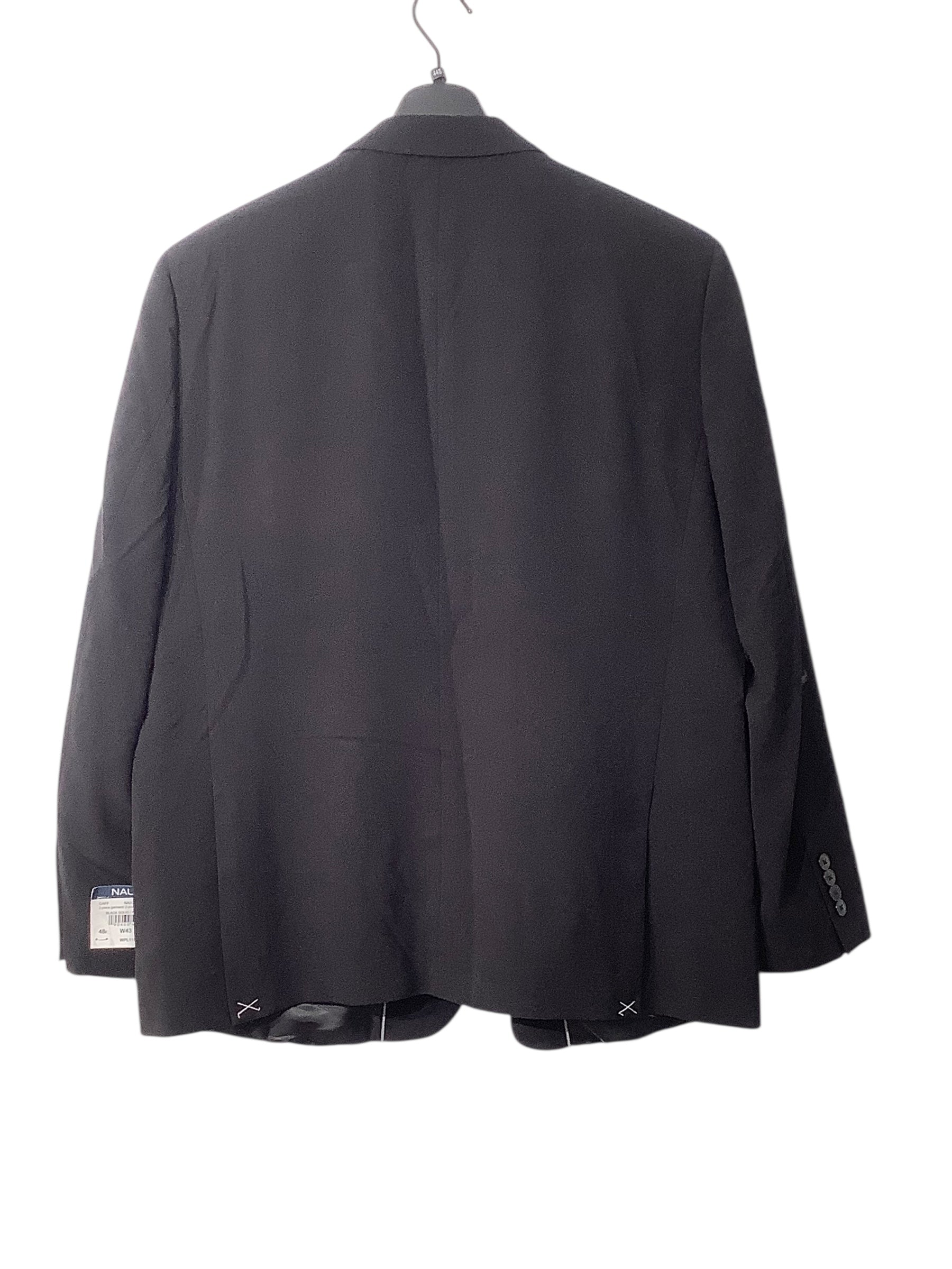 Nautica Mens Modern fit Suit Jacket Blazer 48 R Black Solid Stretch