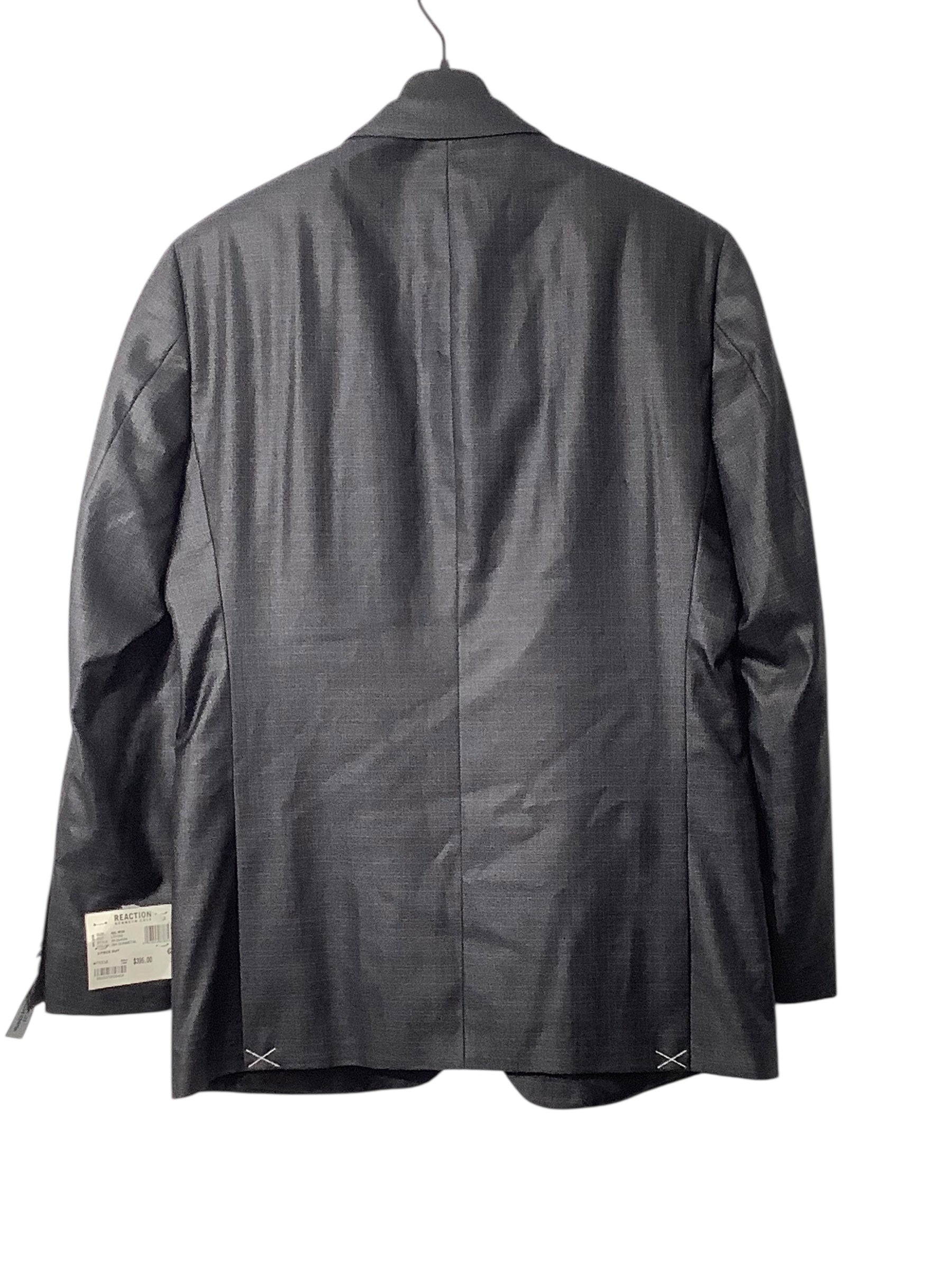 Kenneth Cole Reaction Mens Slim Suit Jacket Blazer 42L Grey Gun Metal Stretch