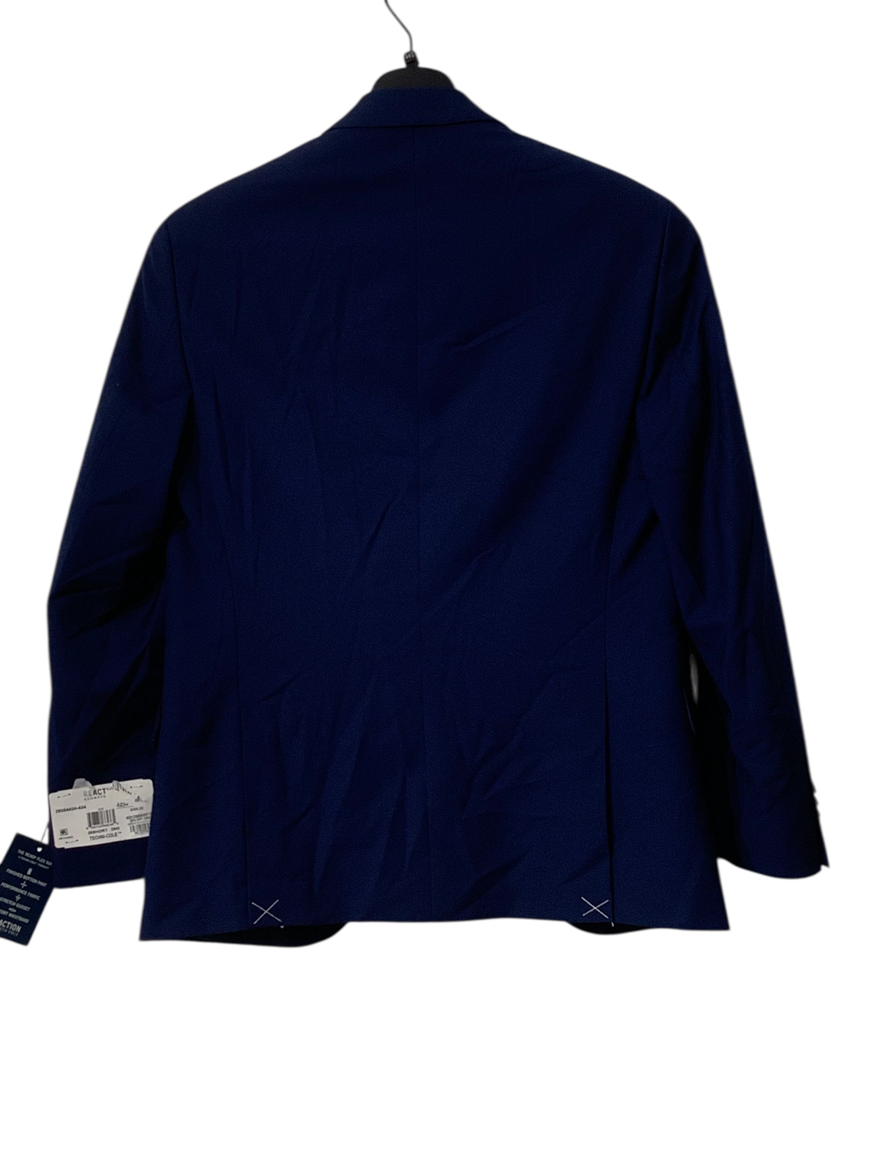 Kenneth Cole Reaction Mens Slim fit Suit Jacket Blazer 36 S Blue Solid Stretch