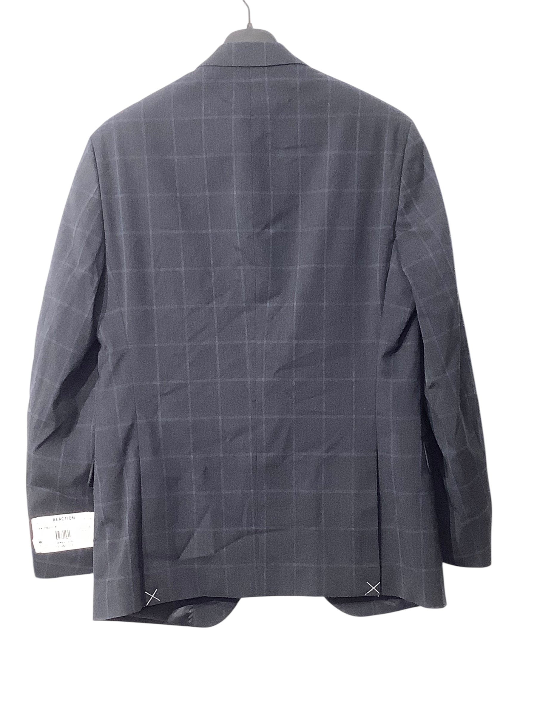 Kenneth Cole Reaction Mens Slim fit Suit Jacket Blazer 38 R Blue Plaid Stretch
