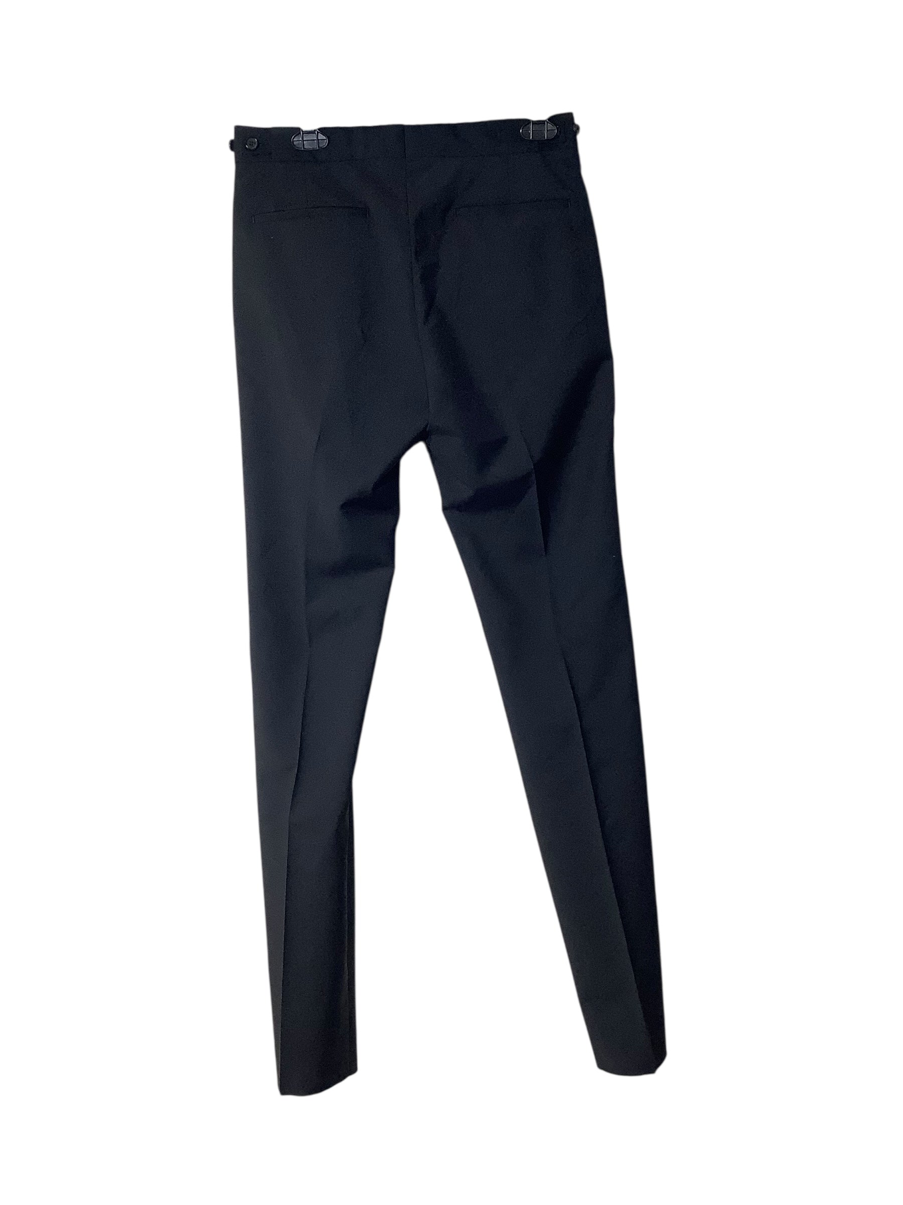 Paul Smith Mens Slim fit Wool Tuxedo Suit Pants Size 30 Black Solid