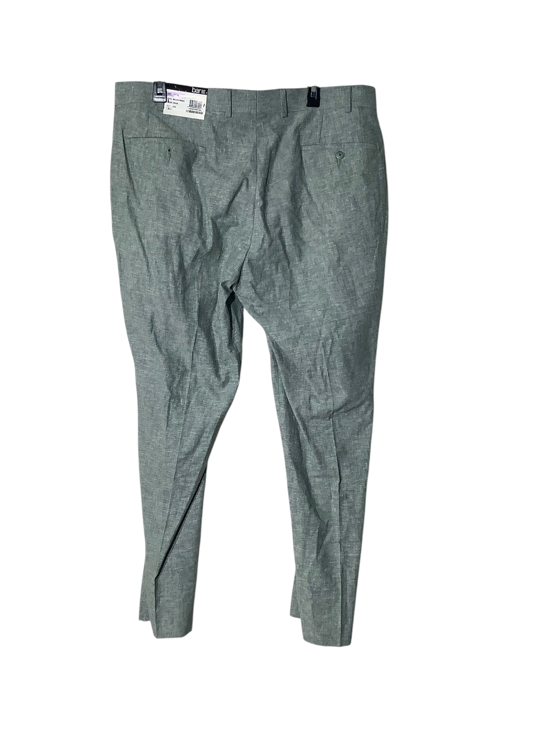 Bar iii Mens Linen Slim fit Dress Pants 38 / 30 Green Solid