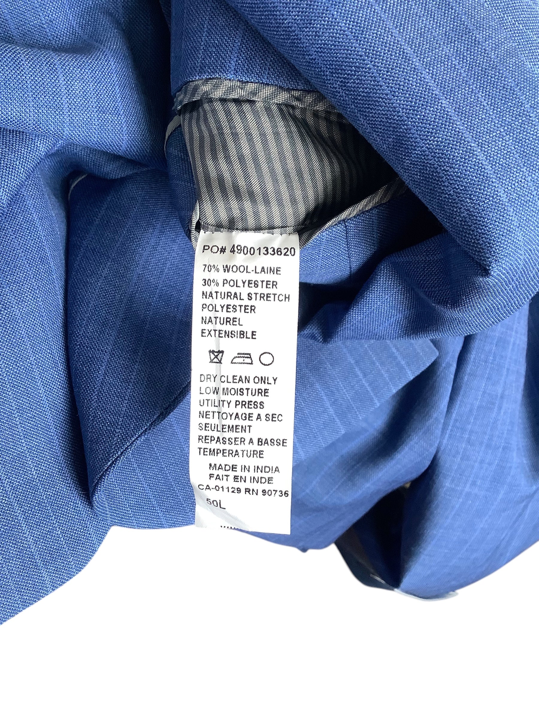 Michael Kors Men's Classic-Fit Stretch Wool-Blend Suit Jacket - Mid Blue Plaid