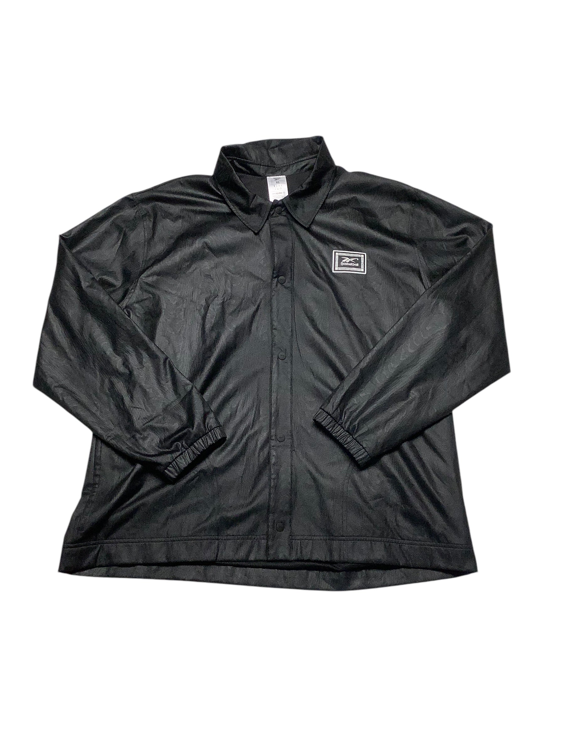 Reebok Mens Athletic Coaches Basketball Jacket Coat XL Black