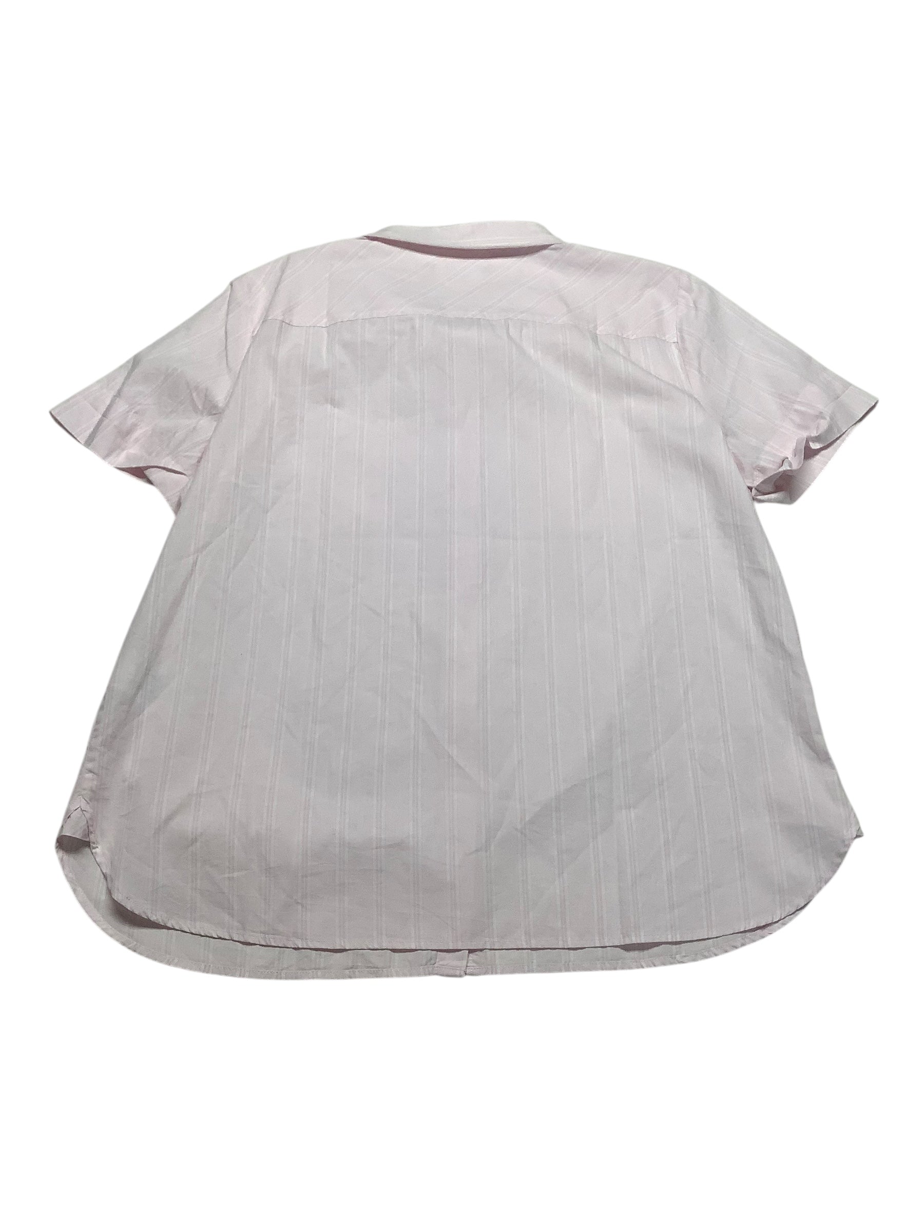 Tommy Hilfiger Mens Regular fit Short Sleeve Button-Up Shirt XXL Pink Striped
