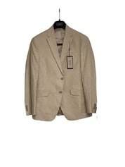 Kenneth Cole Mens Slim fit 2 Piece Suit 38 S / 31 Waist Beige Linen Stretch