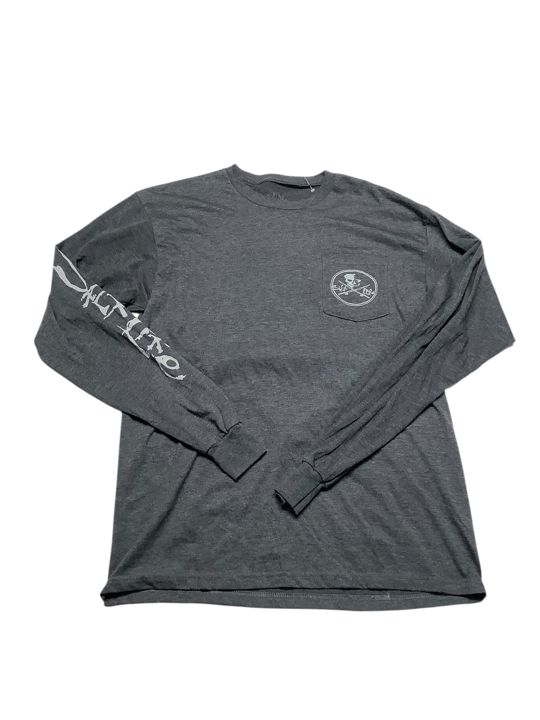 Salt Life Mens  fit Long Sleeve T-Shirt Shirt Large Grey Solid