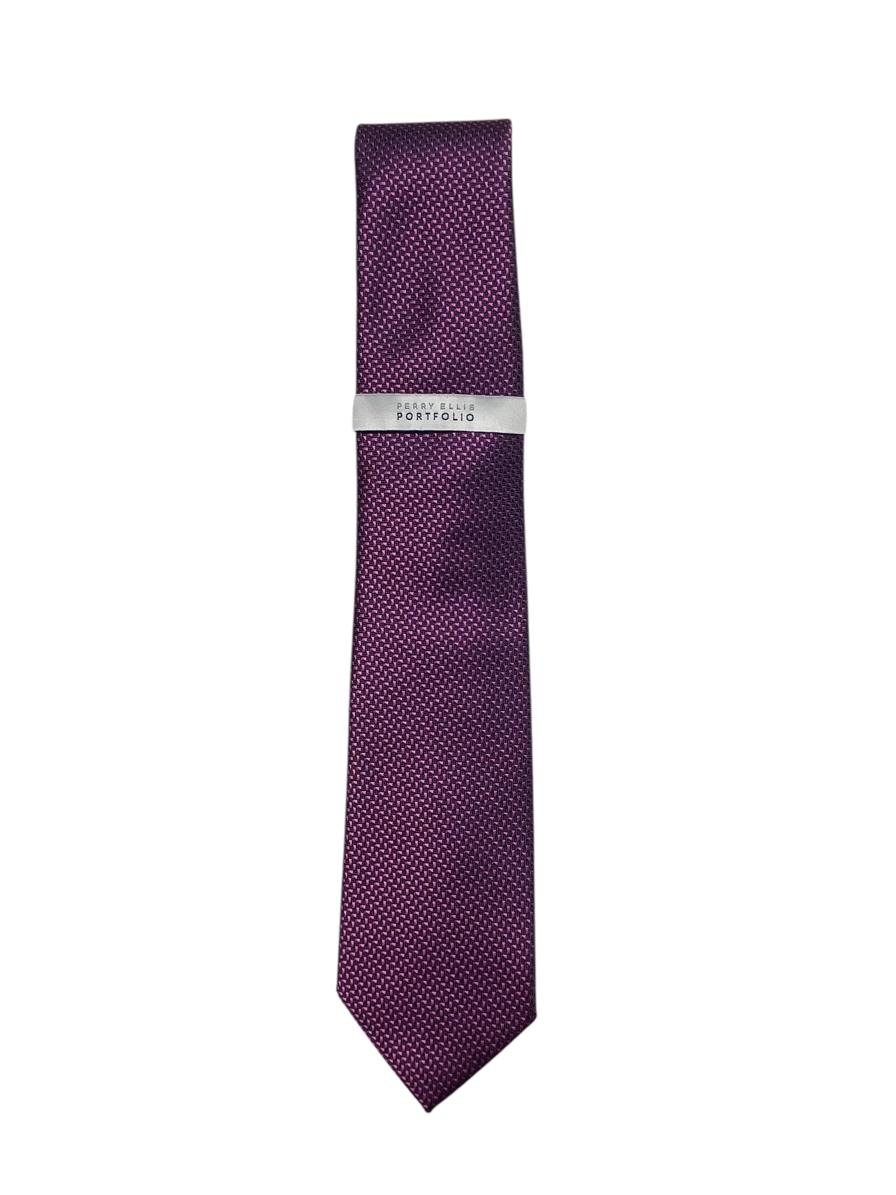 Perry Ellis Men  fit Tie Necktie One Size Pink Geometric