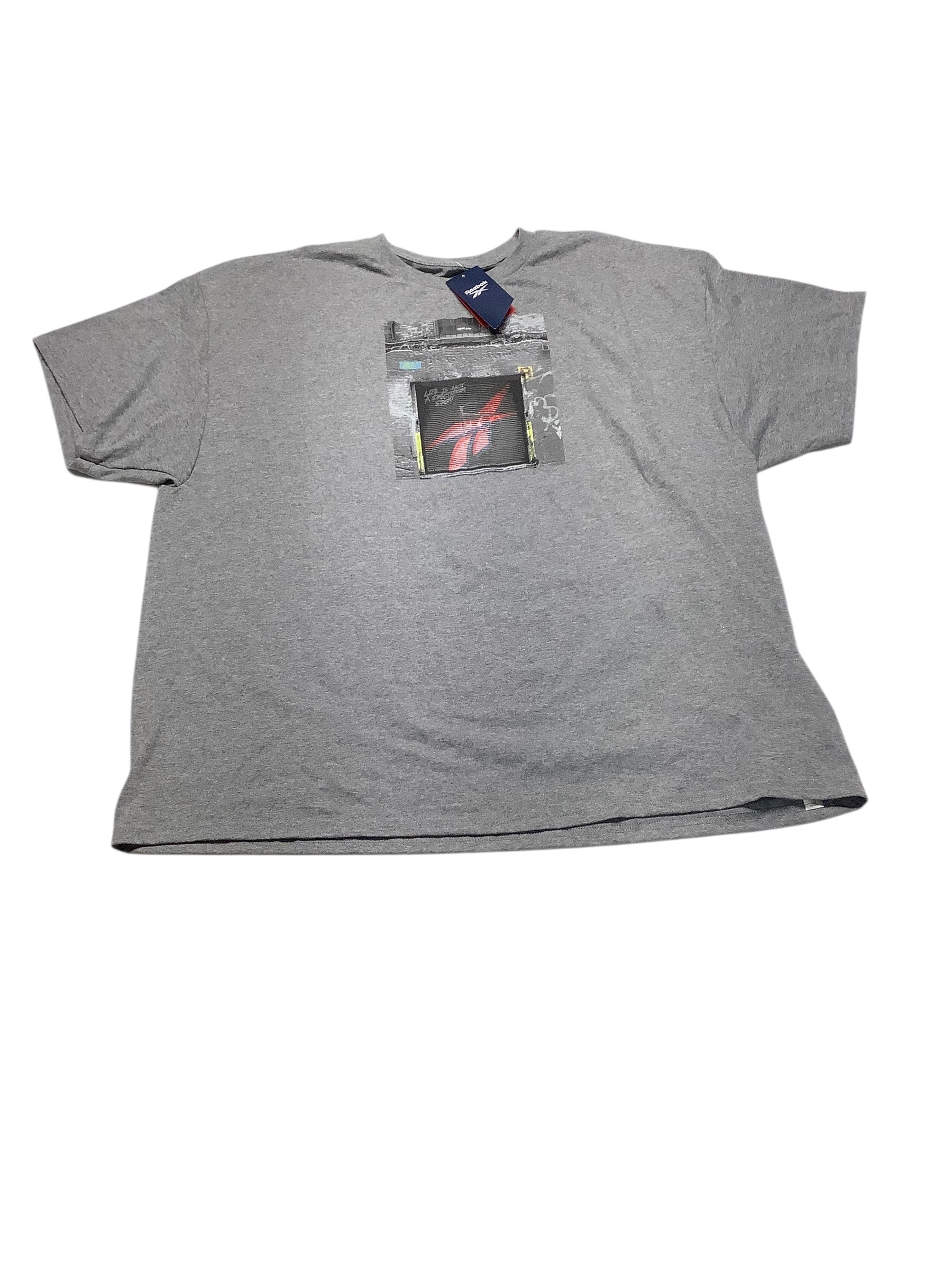 Reebok Mens Regular fit Short Sleeve Graphic T-Shirt Shirt Medium Grey Solid